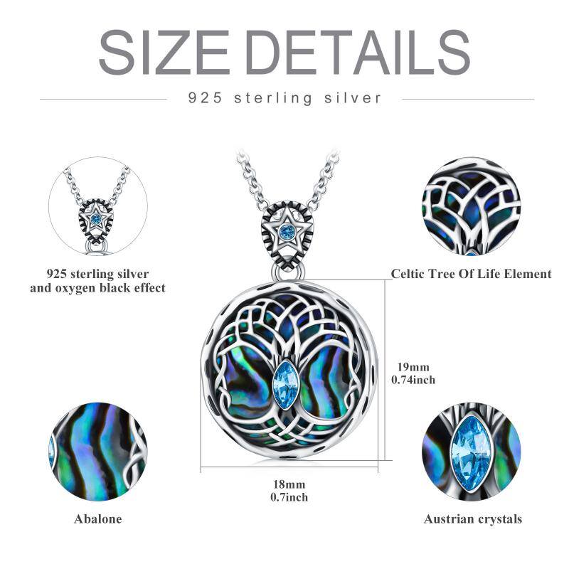 Sterling Silver Crystal Tree Of Life Urn Necklace for Ashes with Engraved Word