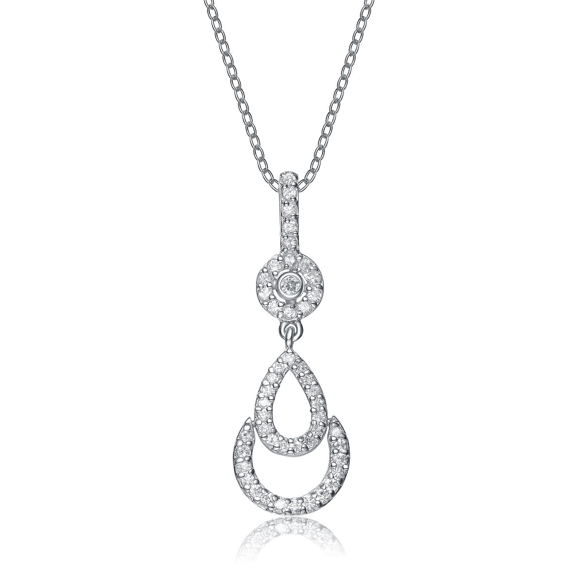 Sterling Silver Cubic Zirconia Dangling Pendant