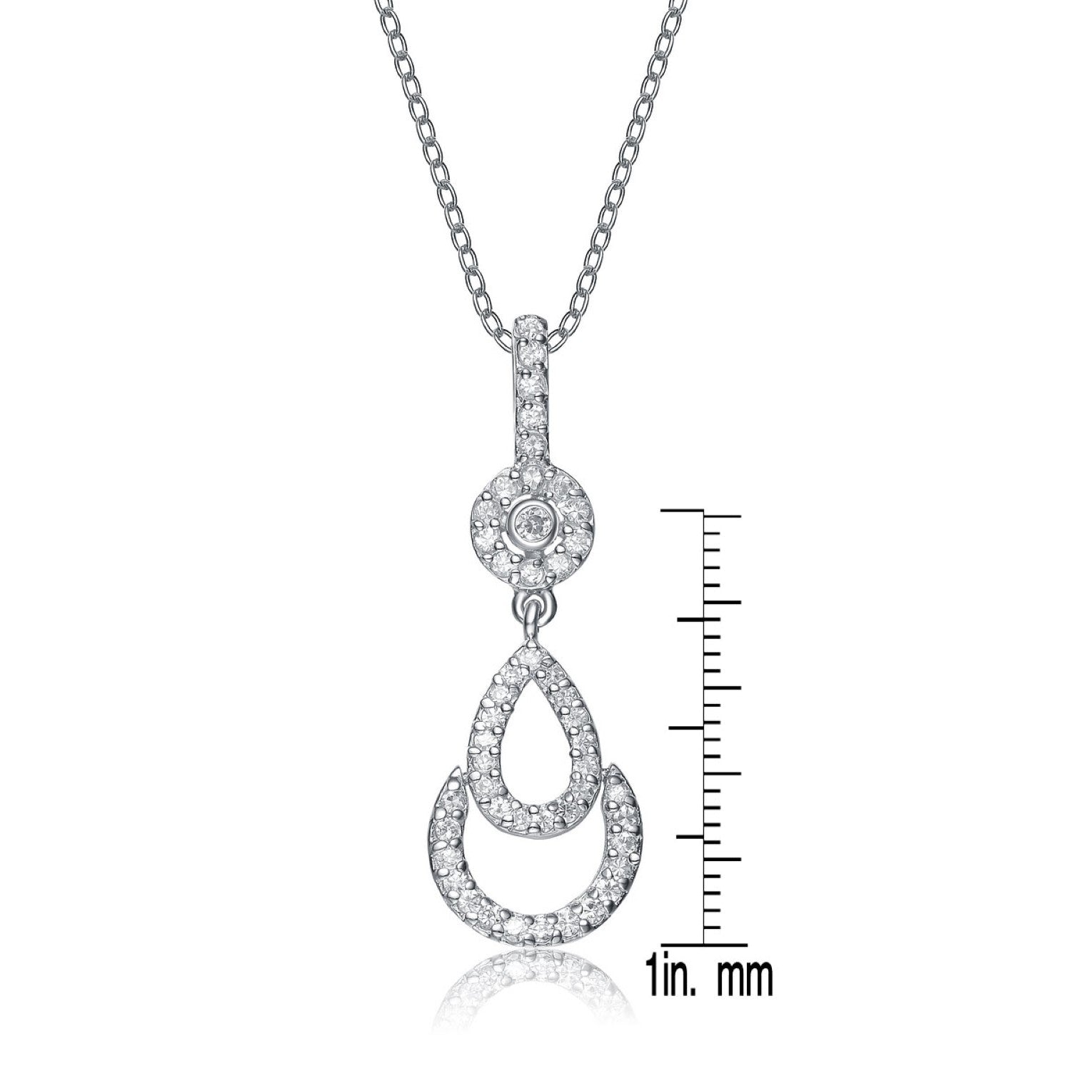 Sterling Silver Cubic Zirconia Dangling Pendant