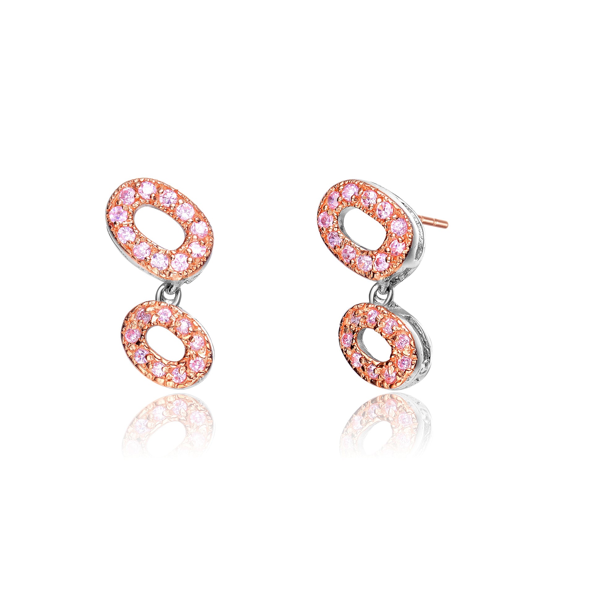 Sterling Silver Cubic Zirconia Double-O Earrings