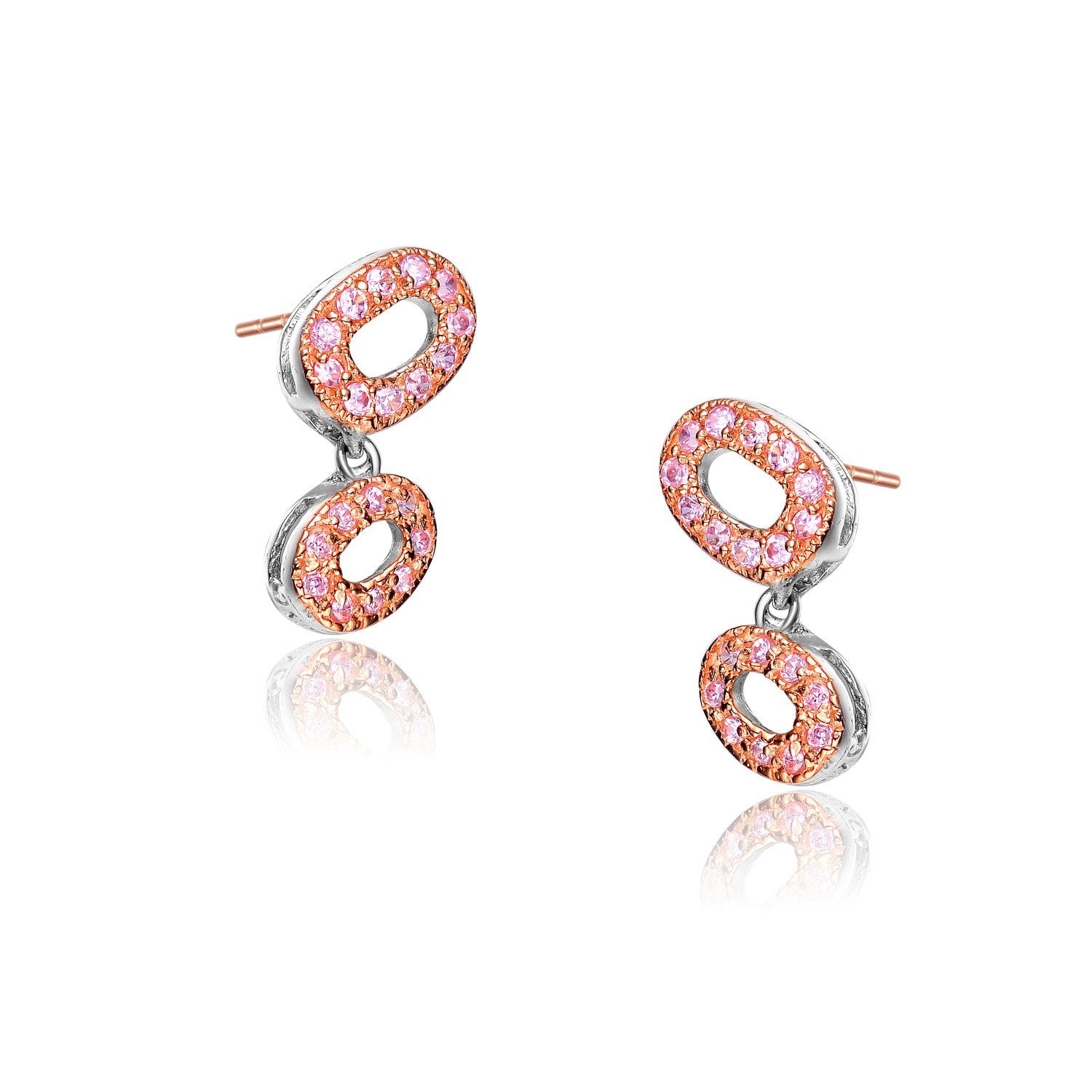 Sterling Silver Cubic Zirconia Double-O Earrings