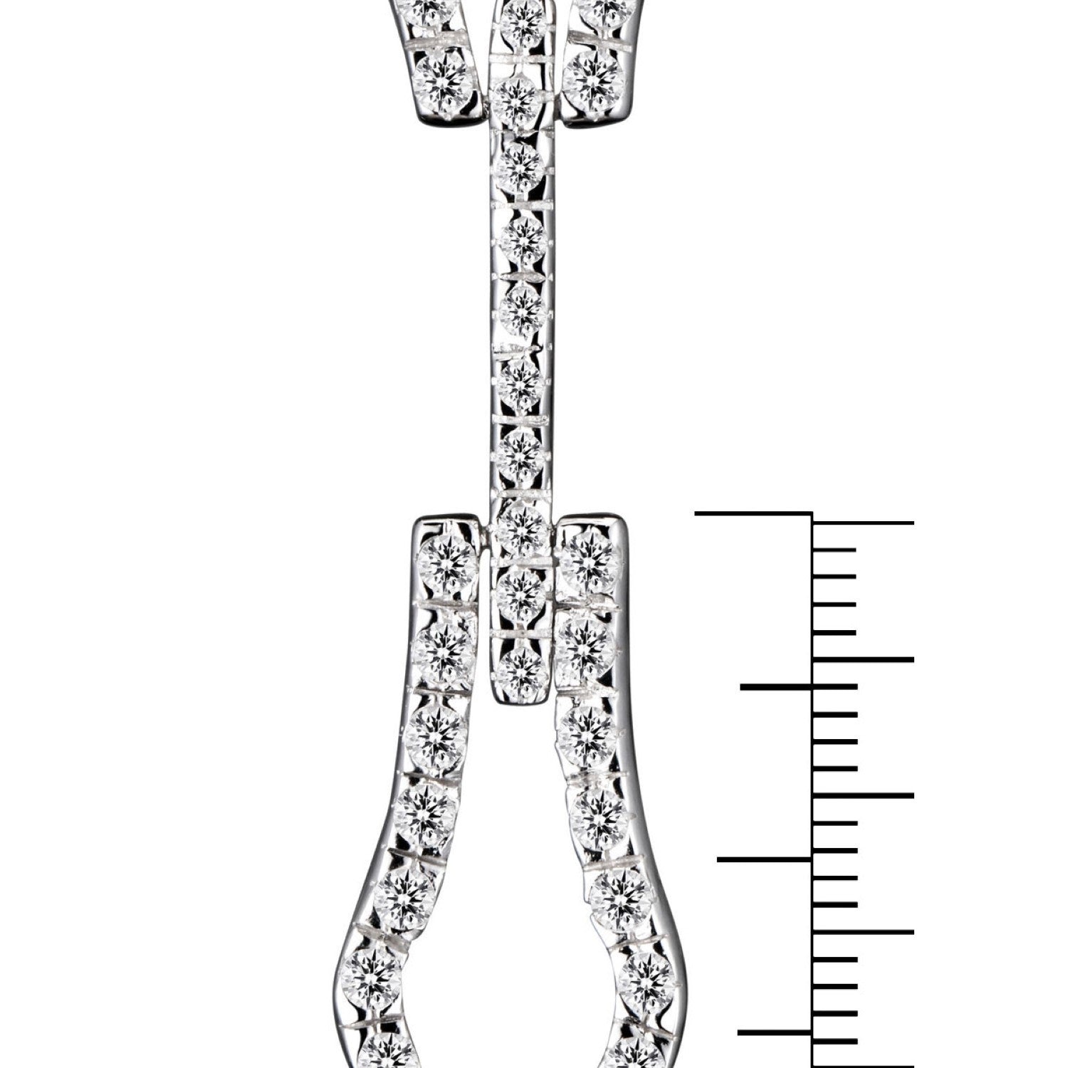 Sterling Silver Cubic Zirconia Guitar Dangle Earrings