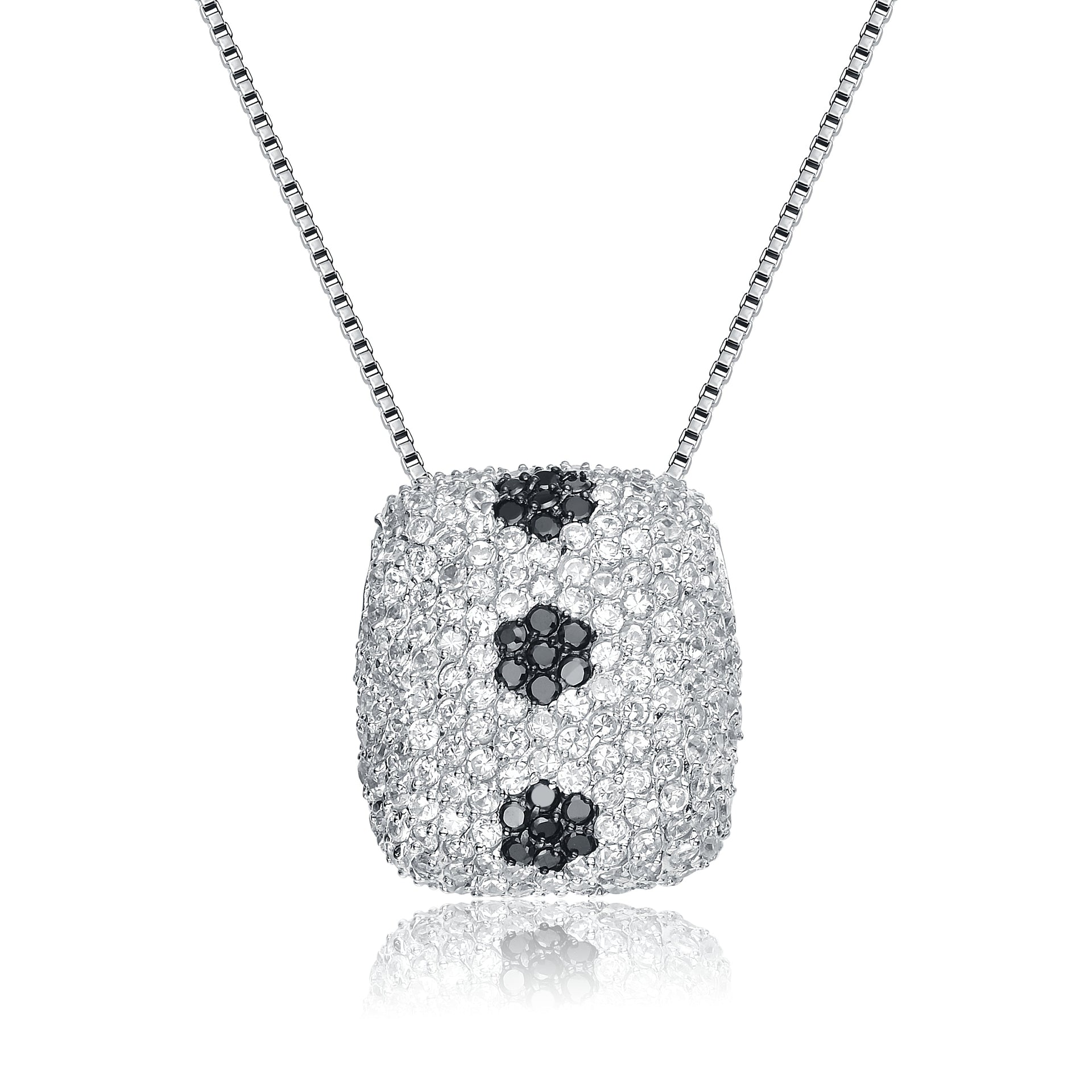 Sterling Silver Cubic Zirconia Pave Necklace