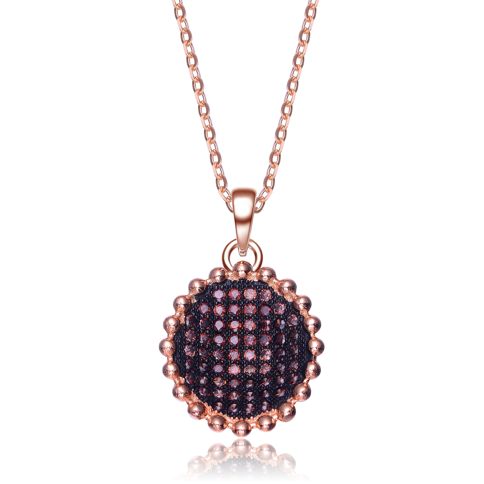 Sterling Silver Cubic Zirconia Round Shaped Pendant