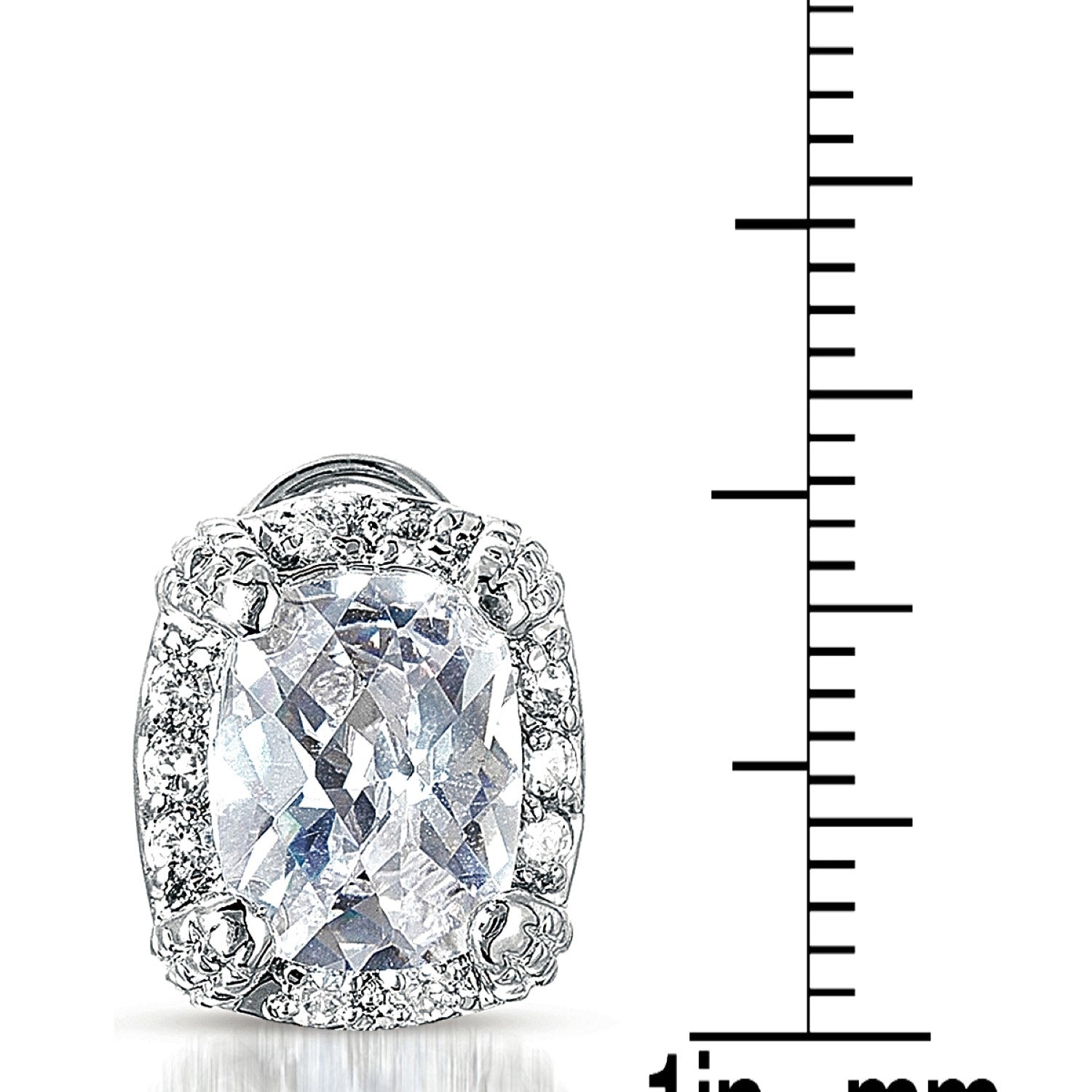 Sterling Silver Cubic Zirconia Square Earrings