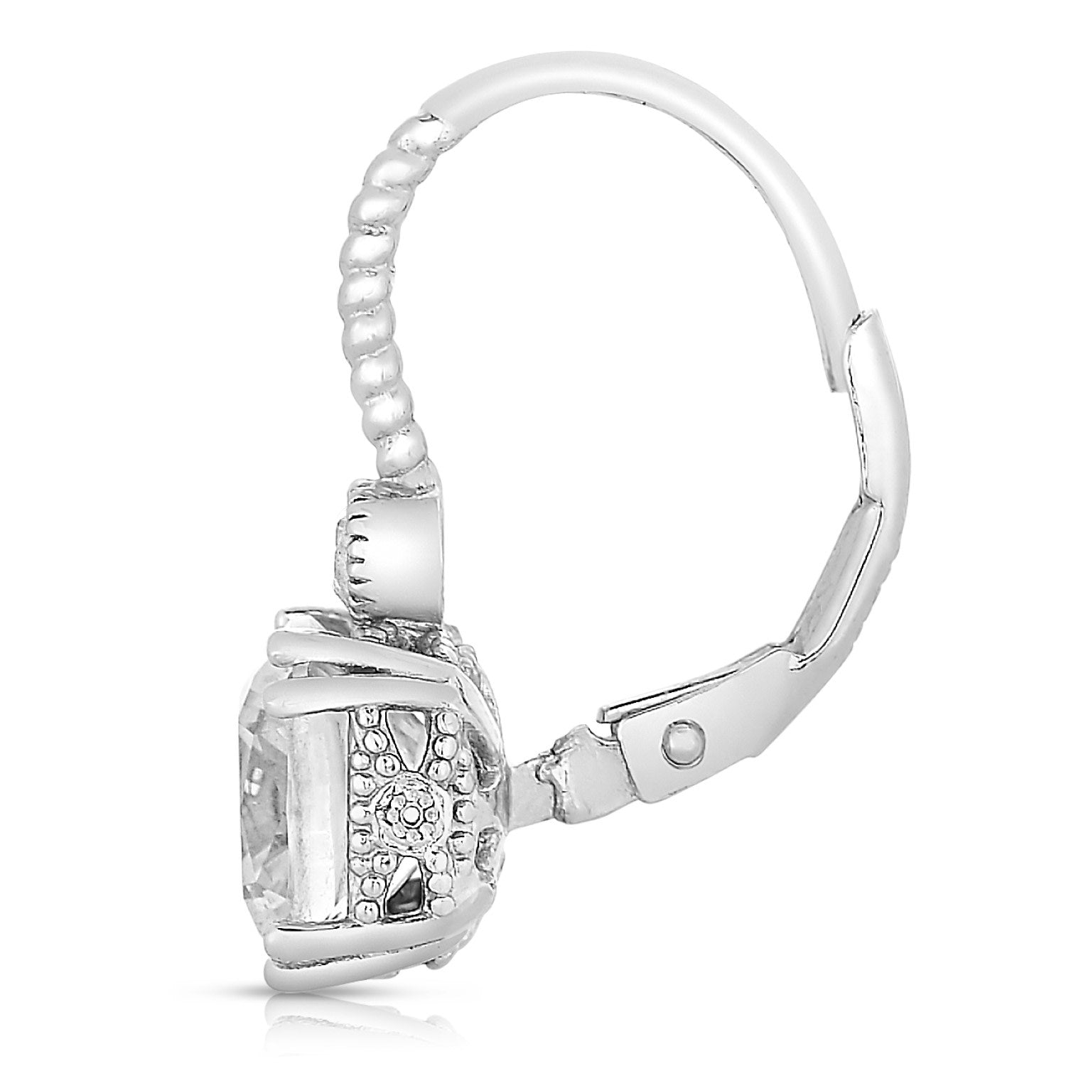 Sterling Silver Cubic Zirconia Square Stud Drops