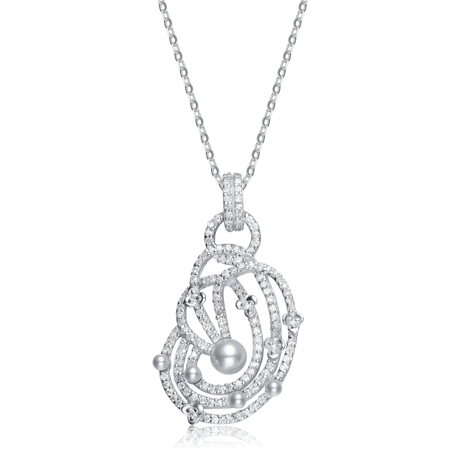 Sterling Silver Cubic Zirconia Twisty Pendant