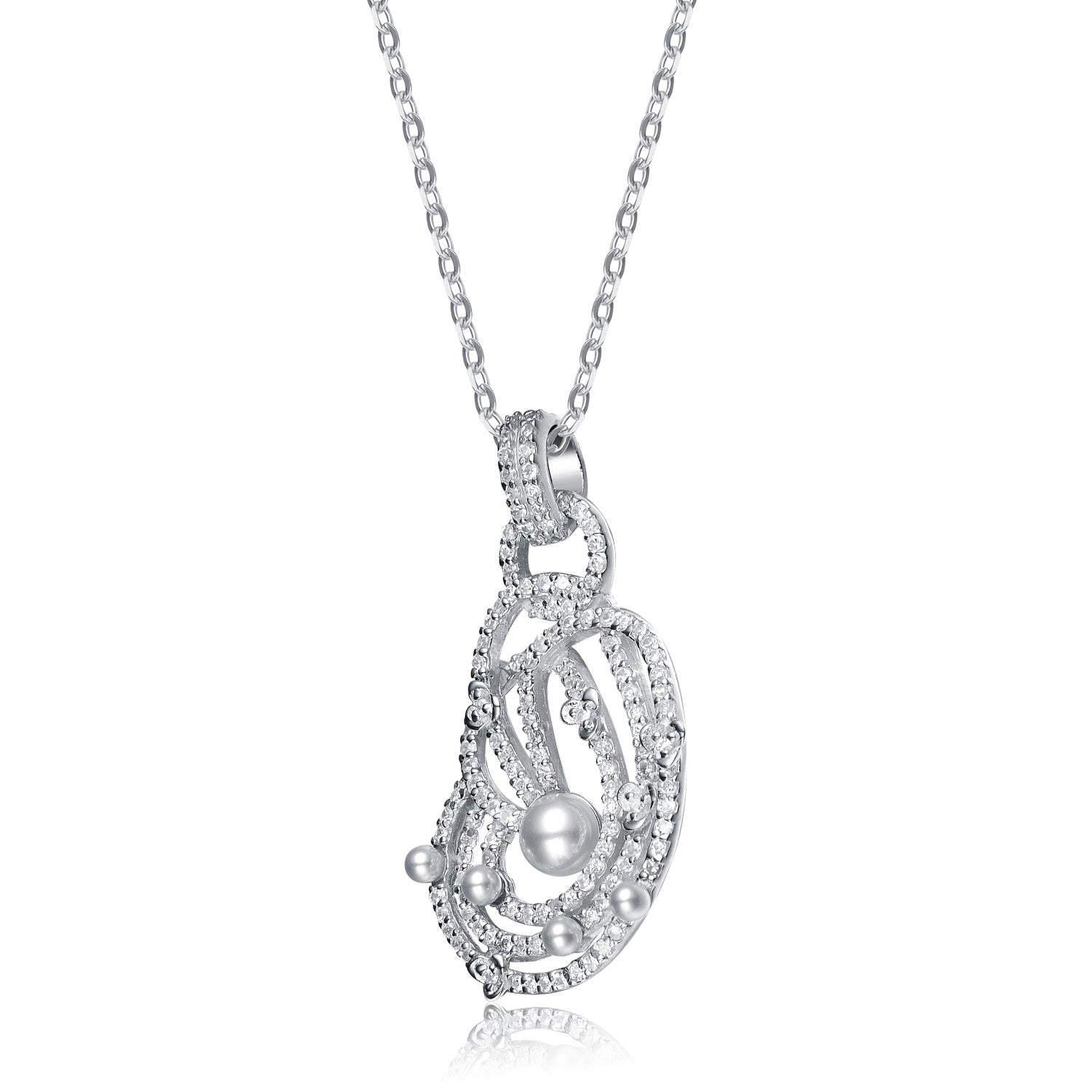 Sterling Silver Cubic Zirconia Twisty Pendant