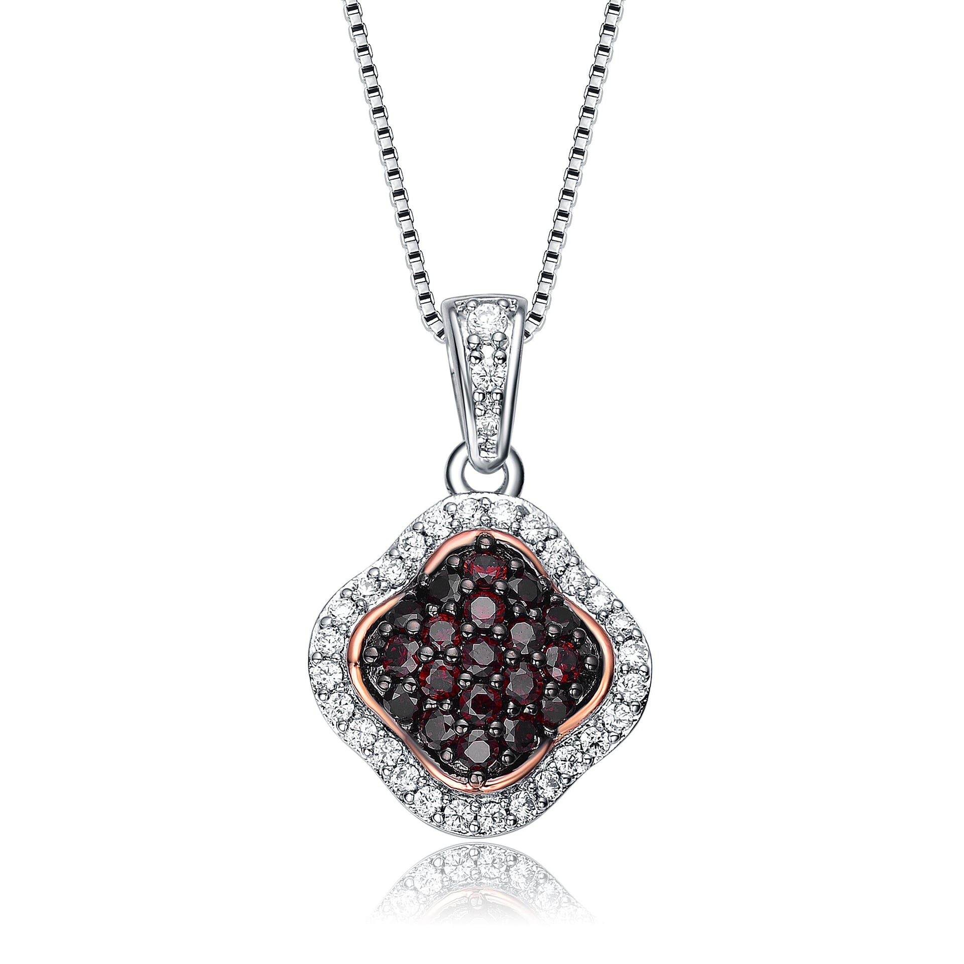 Sterling Silver Dark Cubic Zirconia Pendant Necklace
