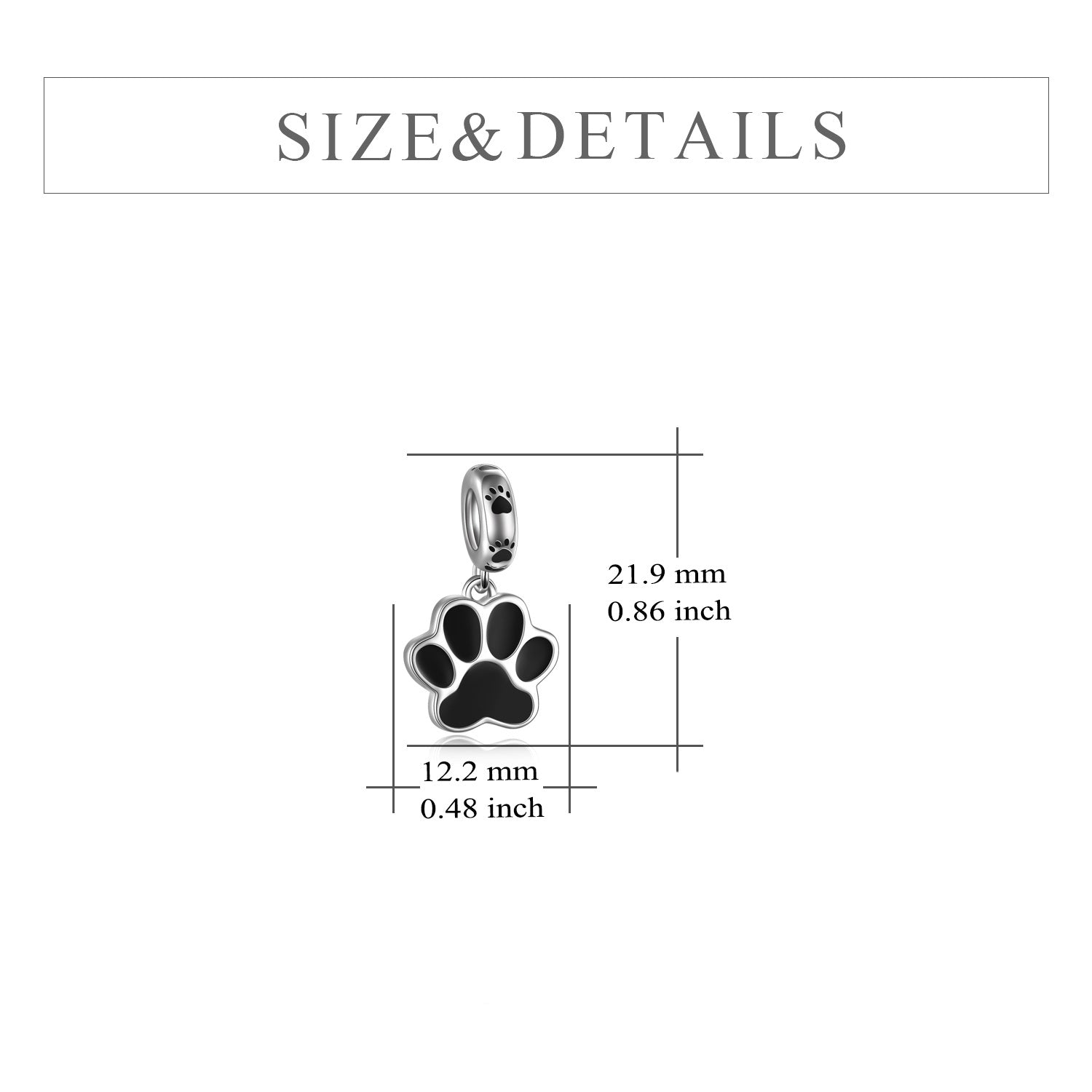 Sterling Silver Dog Bead Charm