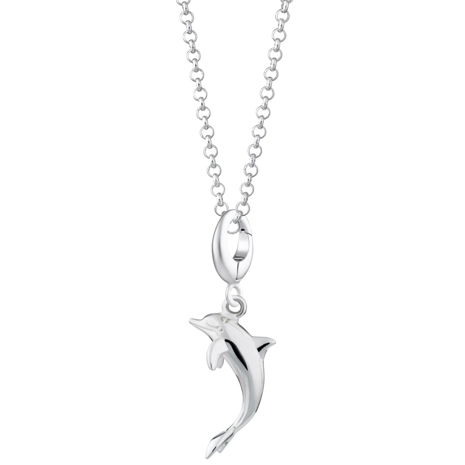 Sterling Silver Dolphin Charm Necklace