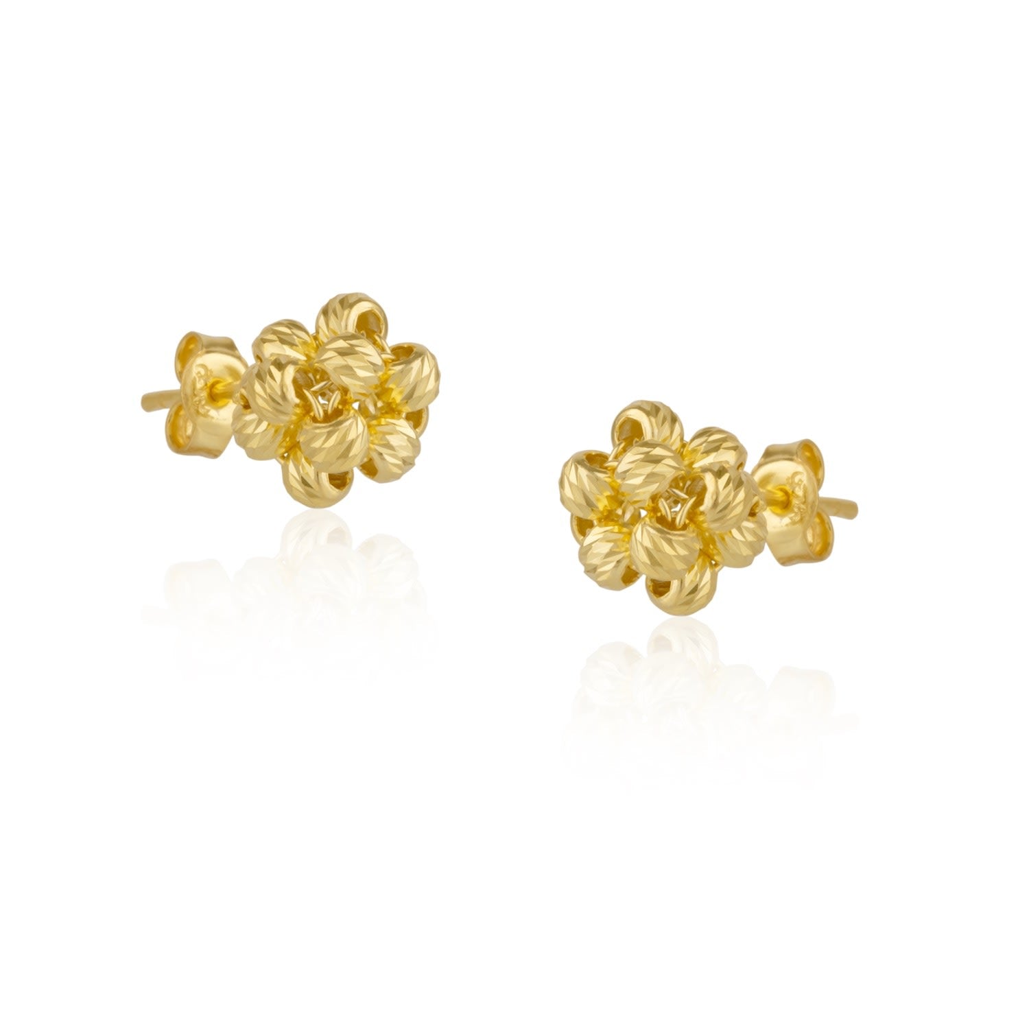 Sterling Silver Dorissa Beaded Stud Earring - Gold
