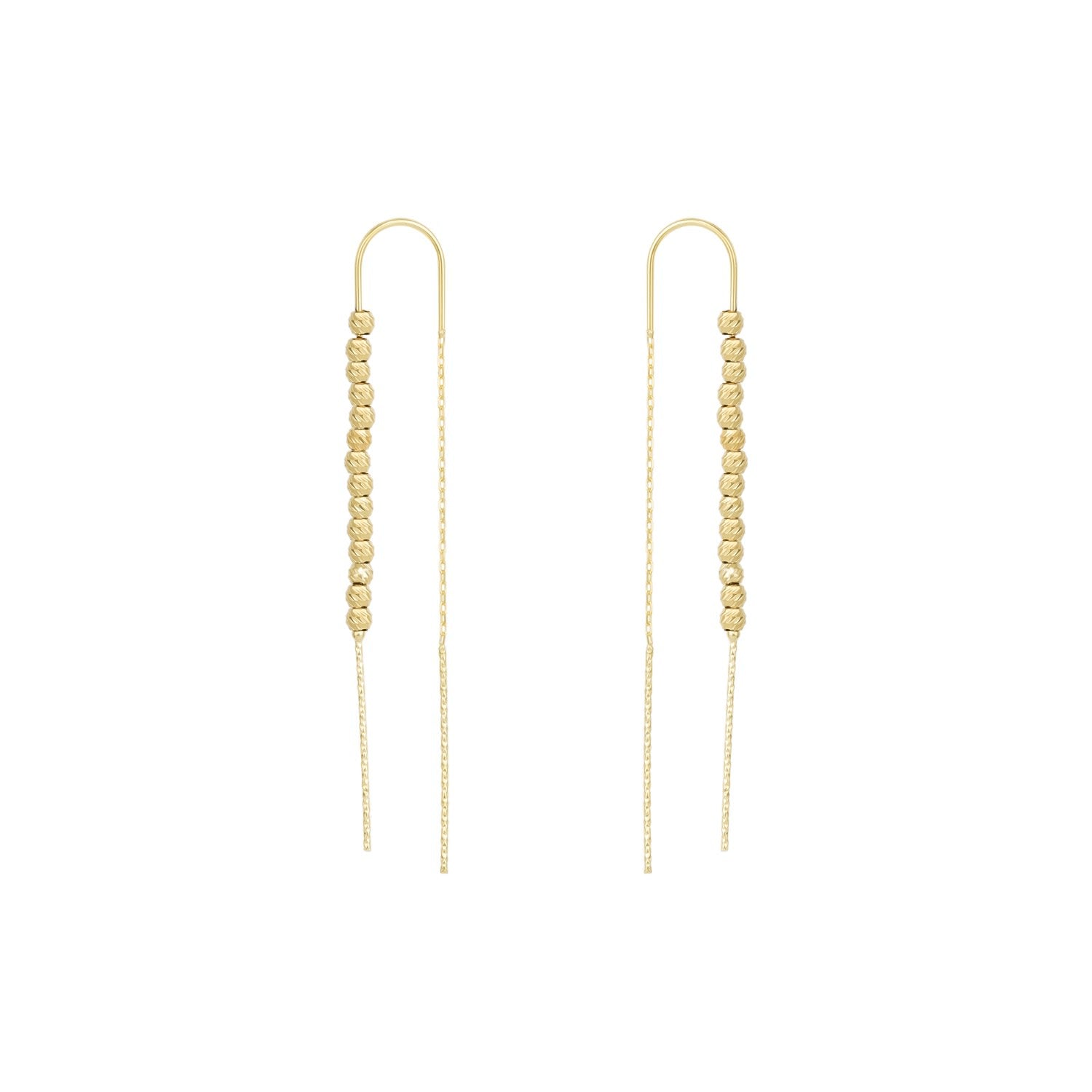 Sterling Silver Dorissa Chain Bead Drop Earring - Gold