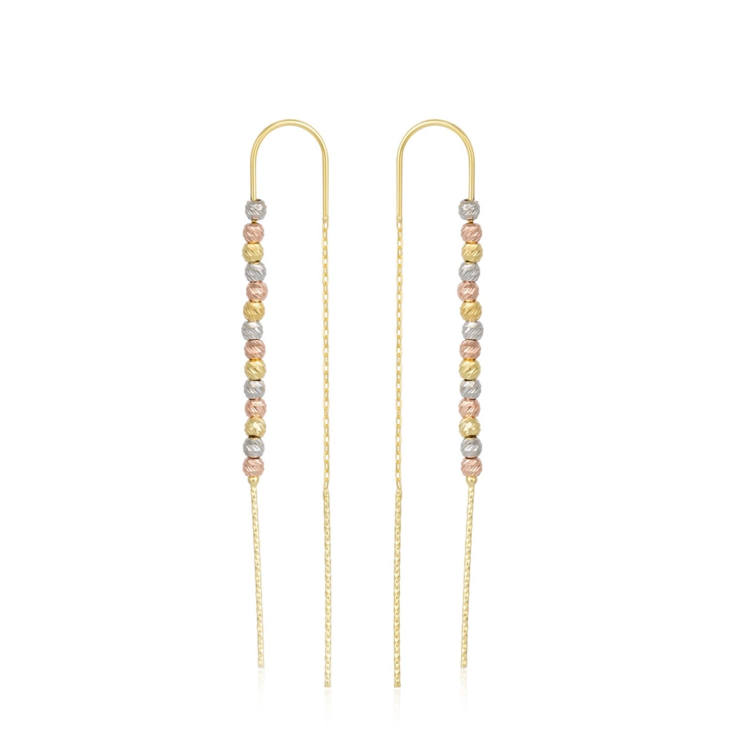 Sterling Silver Dorissa Chain Bead Drop Earring - Multicolour