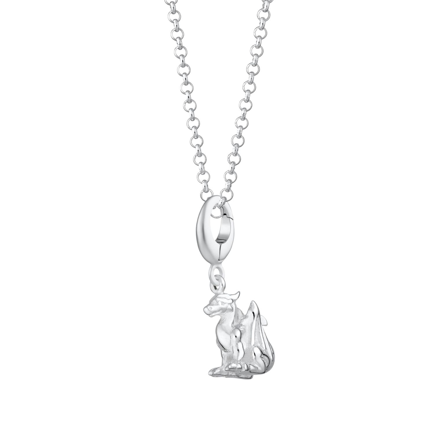 Sterling Silver Dragon Charm Necklace
