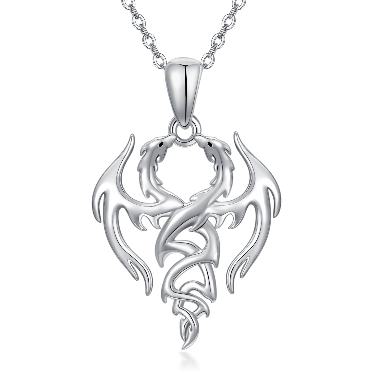 Sterling Silver Dragon Pendant Necklace