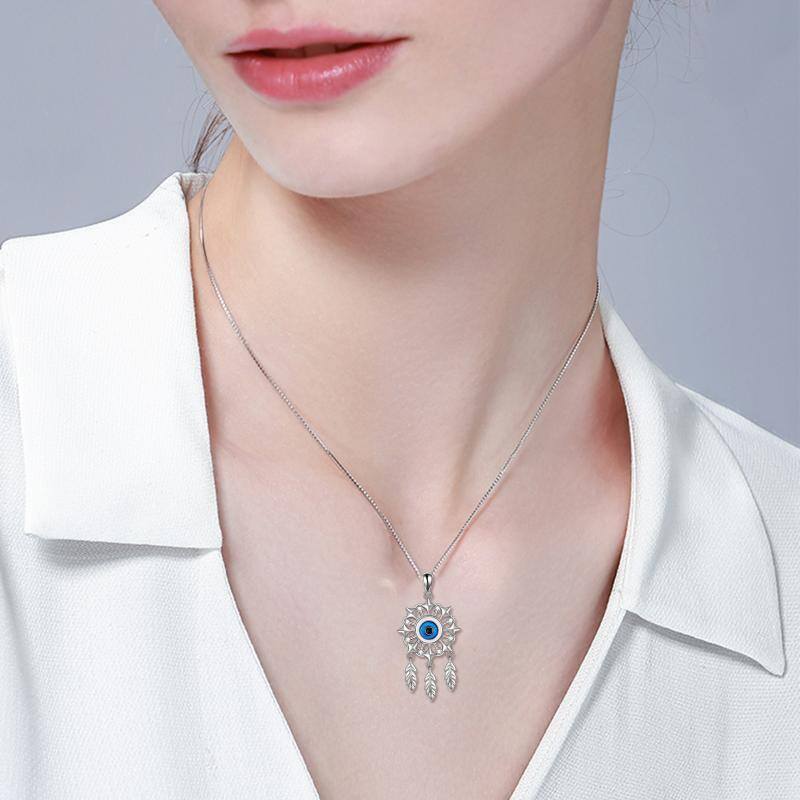 Sterling Silver Dream Catcher Pendant Necklace