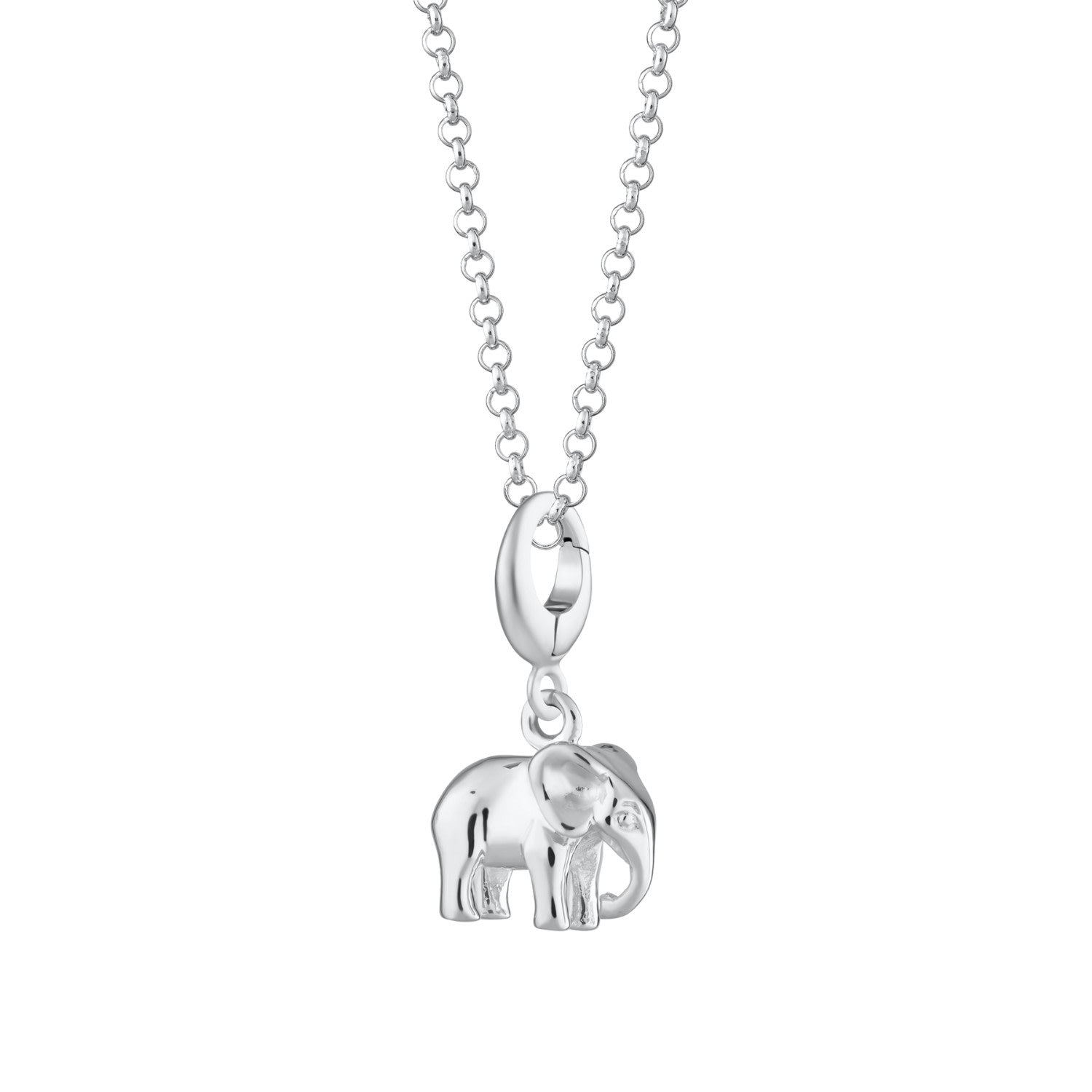Sterling Silver Elephant Charm Necklace