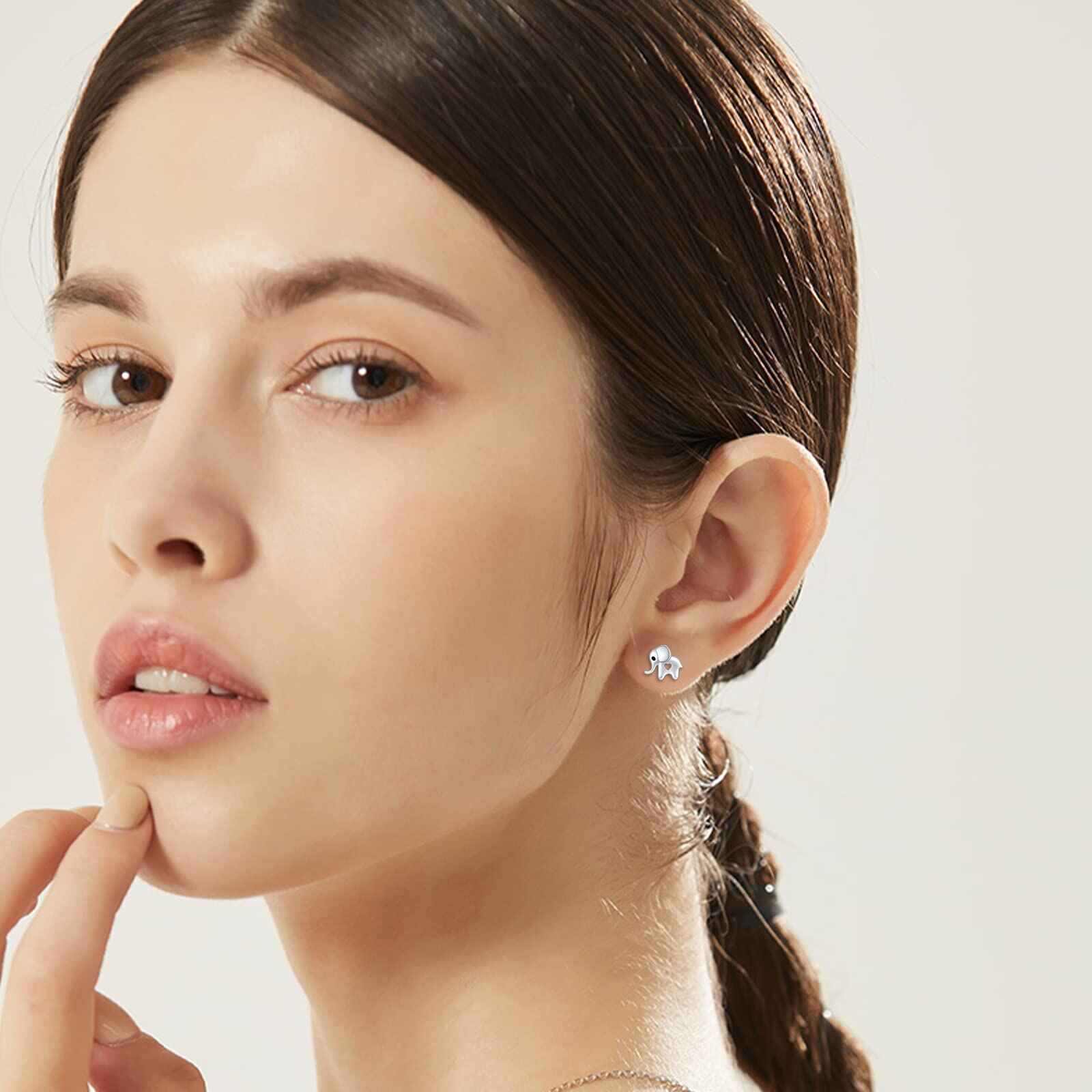 Sterling Silver Elephant Stud Earrings