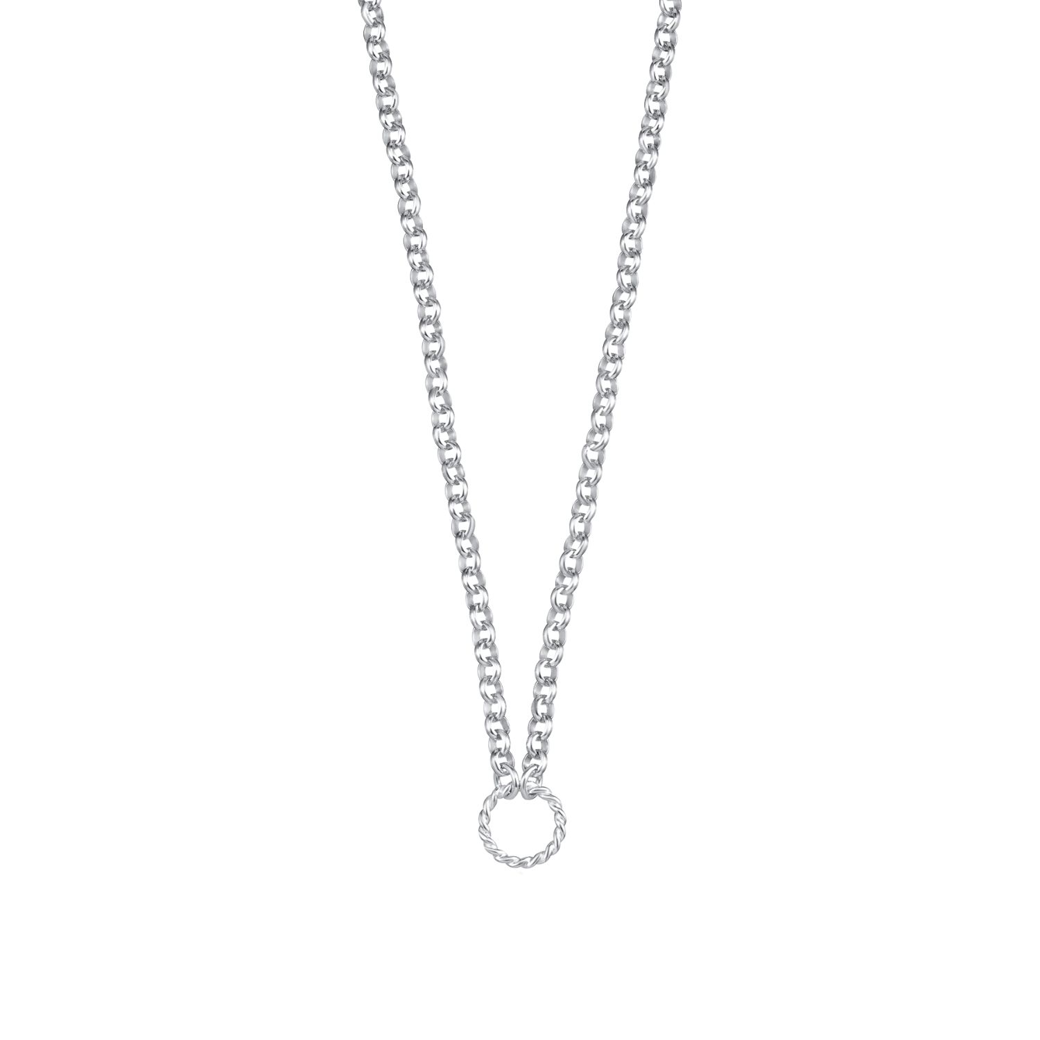 Sterling Silver Eternity Twist Charm Collector Necklace