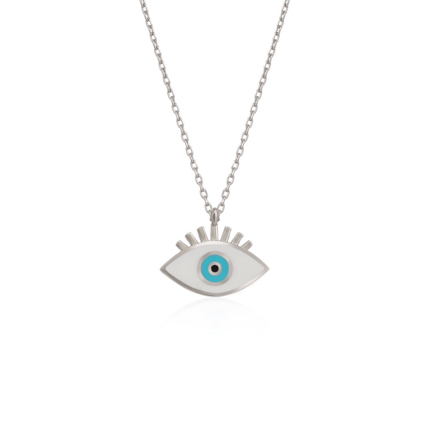 Sterling Silver Evil Eye Necklace Silver