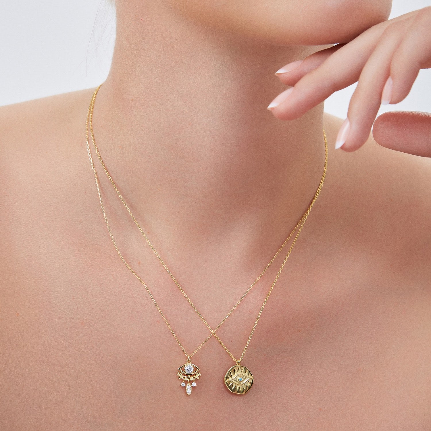 Sterling Silver Eye Evil Eye Pendant Necklace