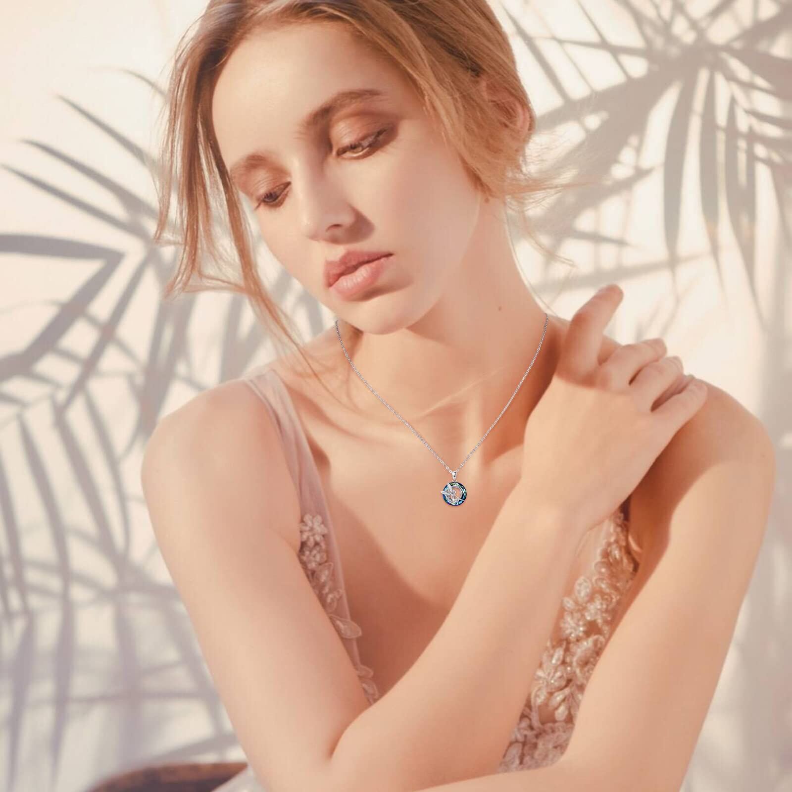 Sterling Silver Fairy Crystal Pendant Necklace