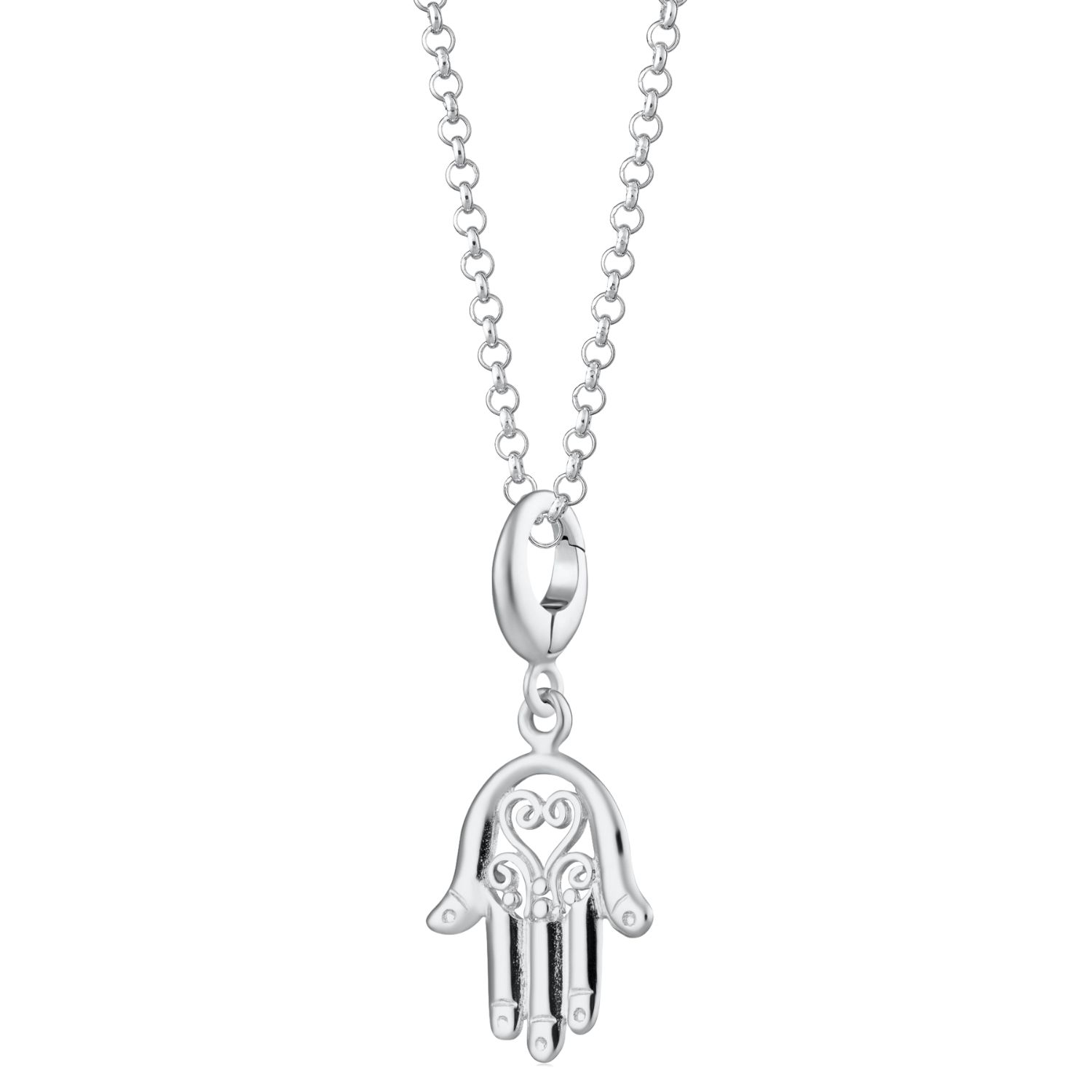 Sterling Silver Fatima Hand Charm Necklace