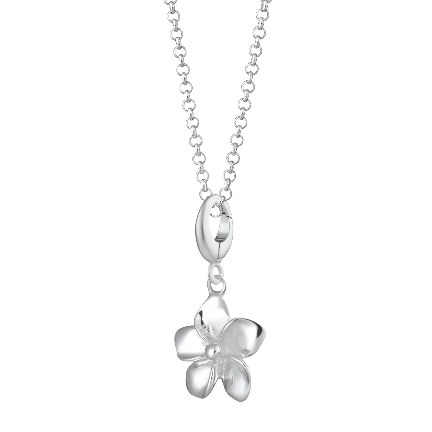 Sterling Silver Flower Charm Necklace
