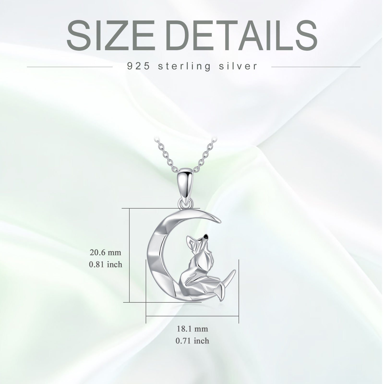 Sterling Silver Fox Pendant Necklace