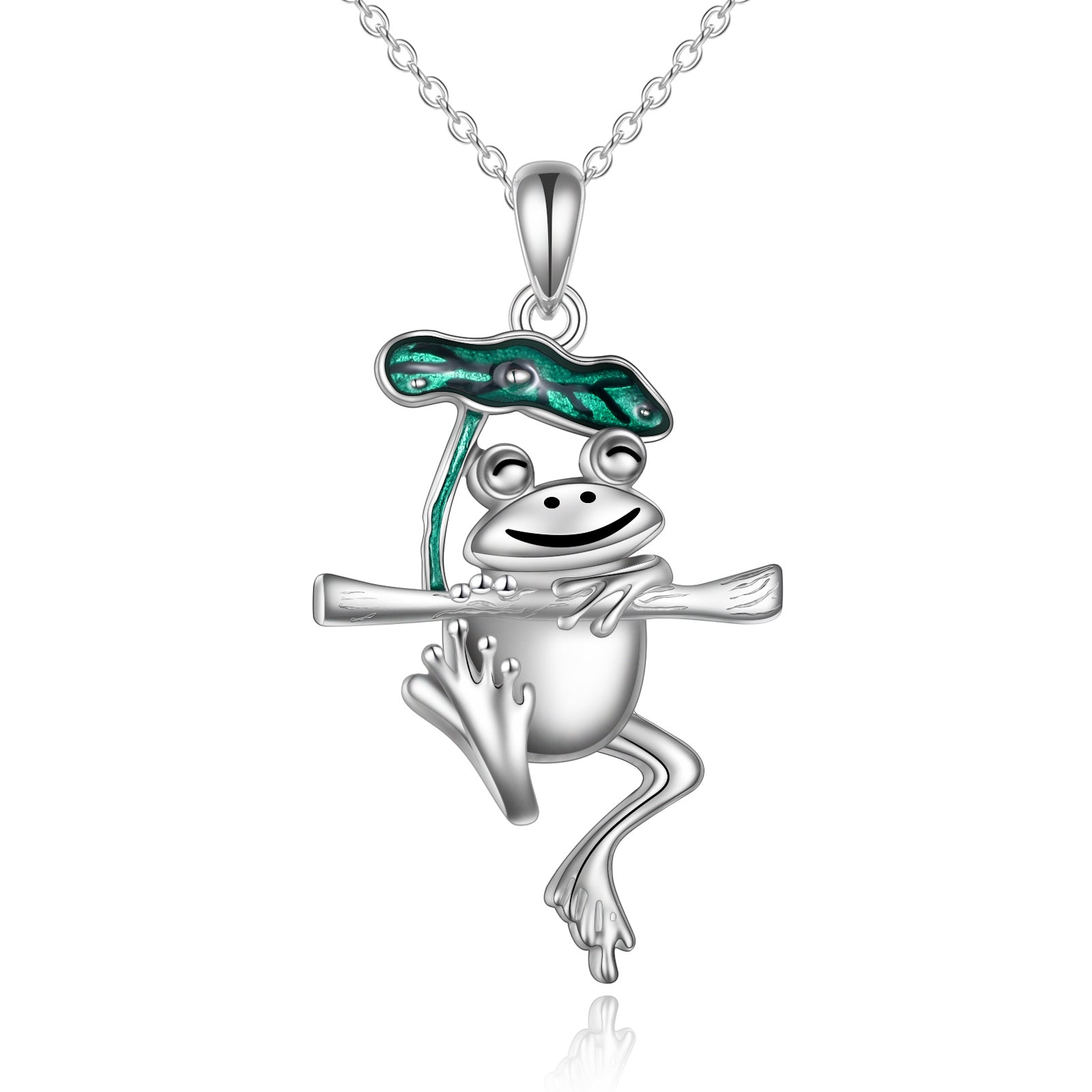 Sterling Silver Frog Pendant Necklace