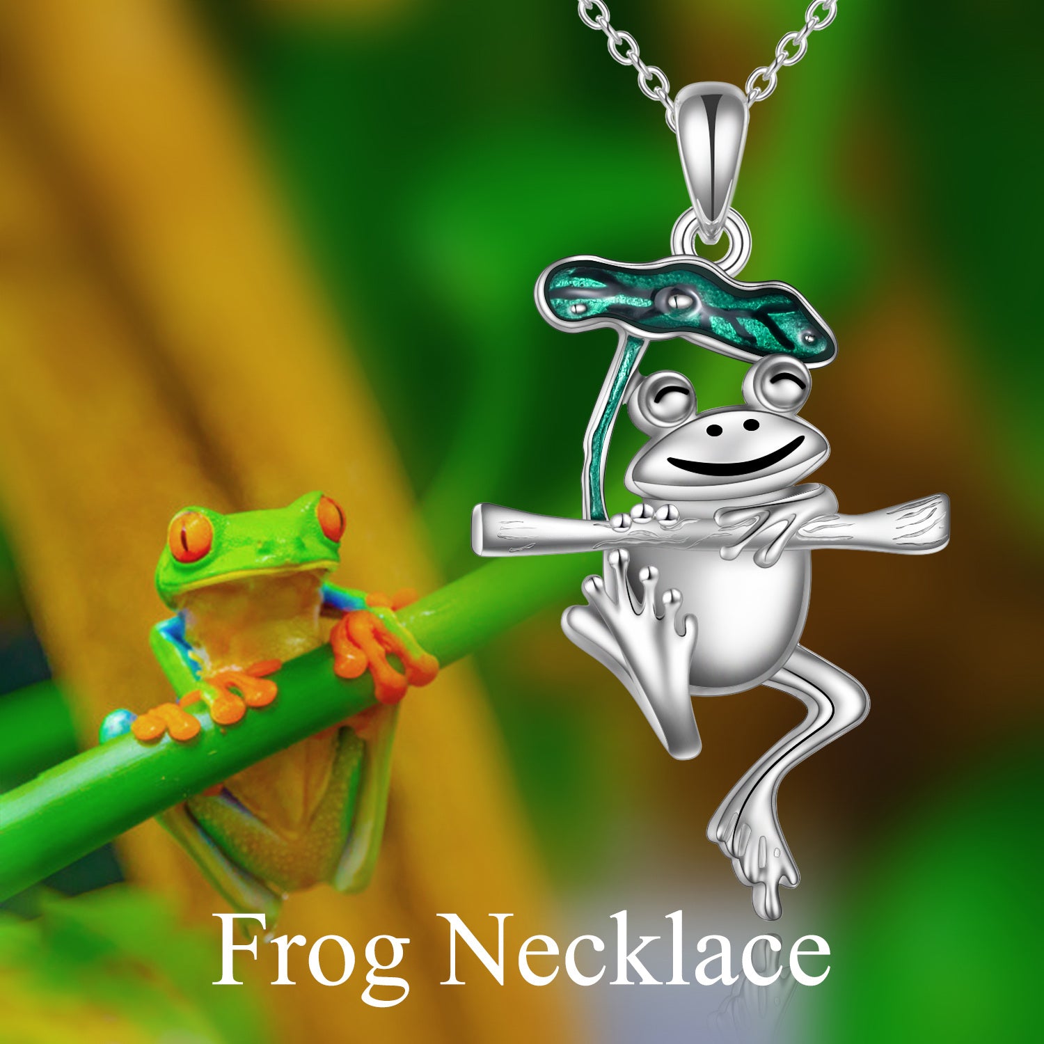 Sterling Silver Frog Pendant Necklace