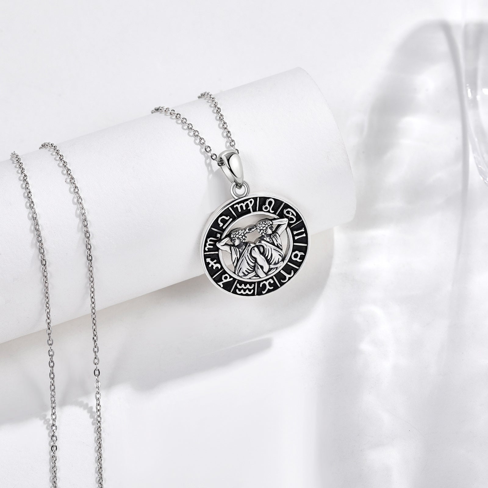 Sterling Silver Gemini Pendant Necklace