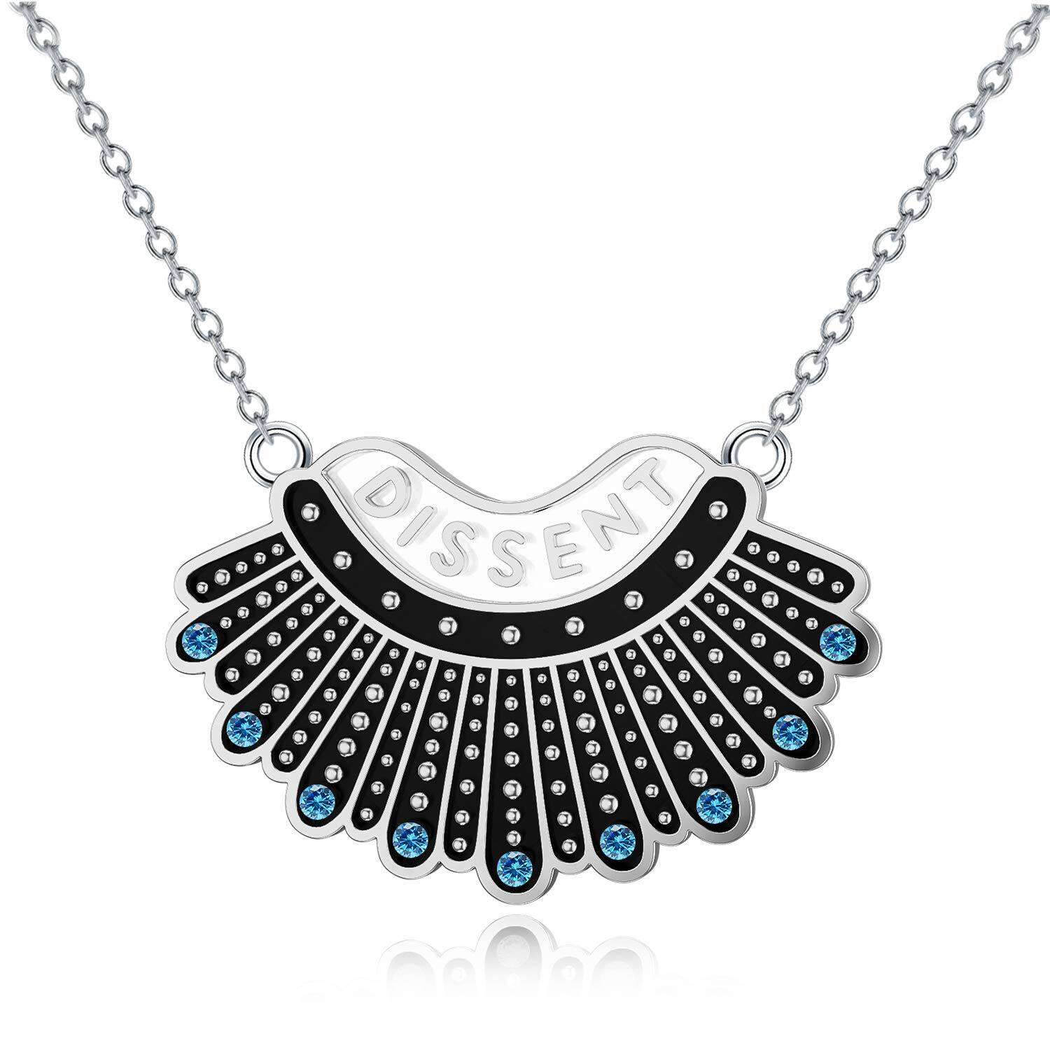 Sterling Silver Crystal Ginsberg Collar Pendant Necklace