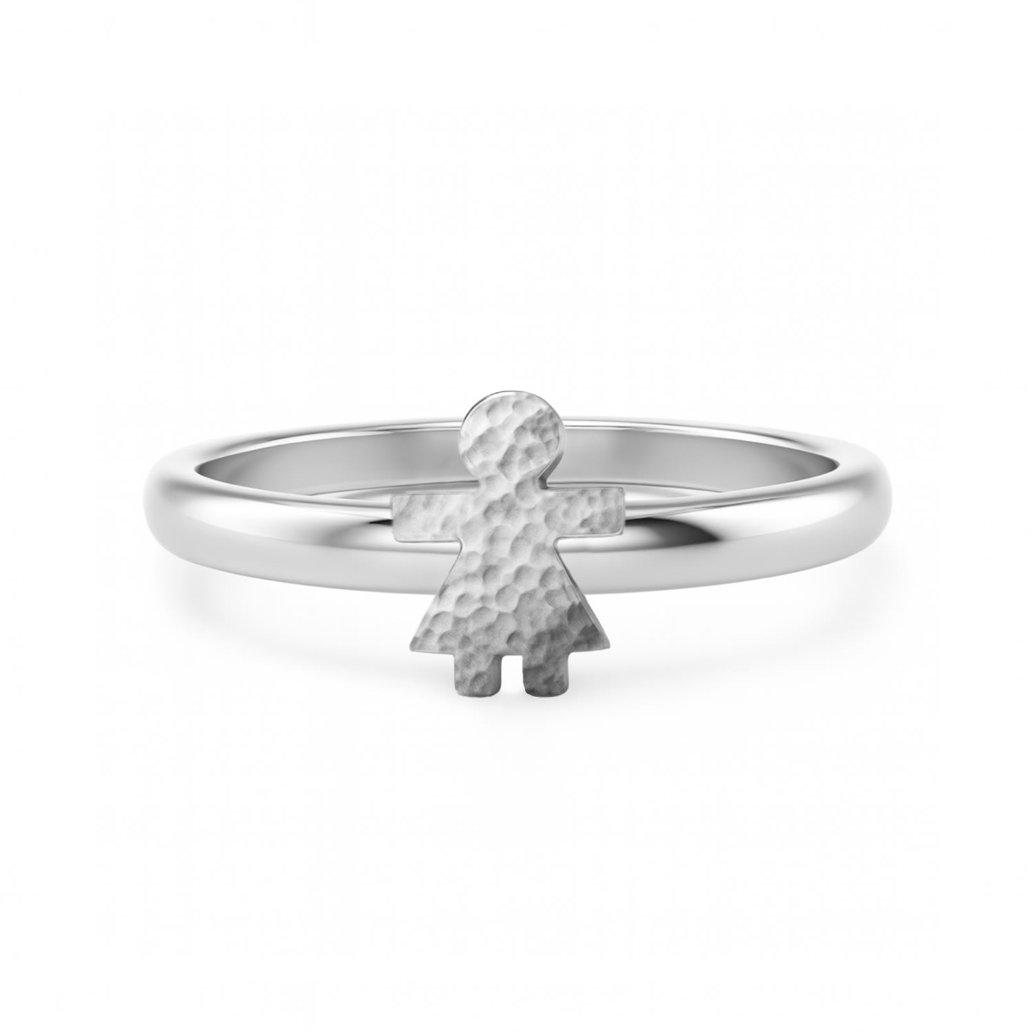 Sterling Silver Girl Ring – Sweet, Symbolic, Adjustable - Unaloe Handmade Ring For Women