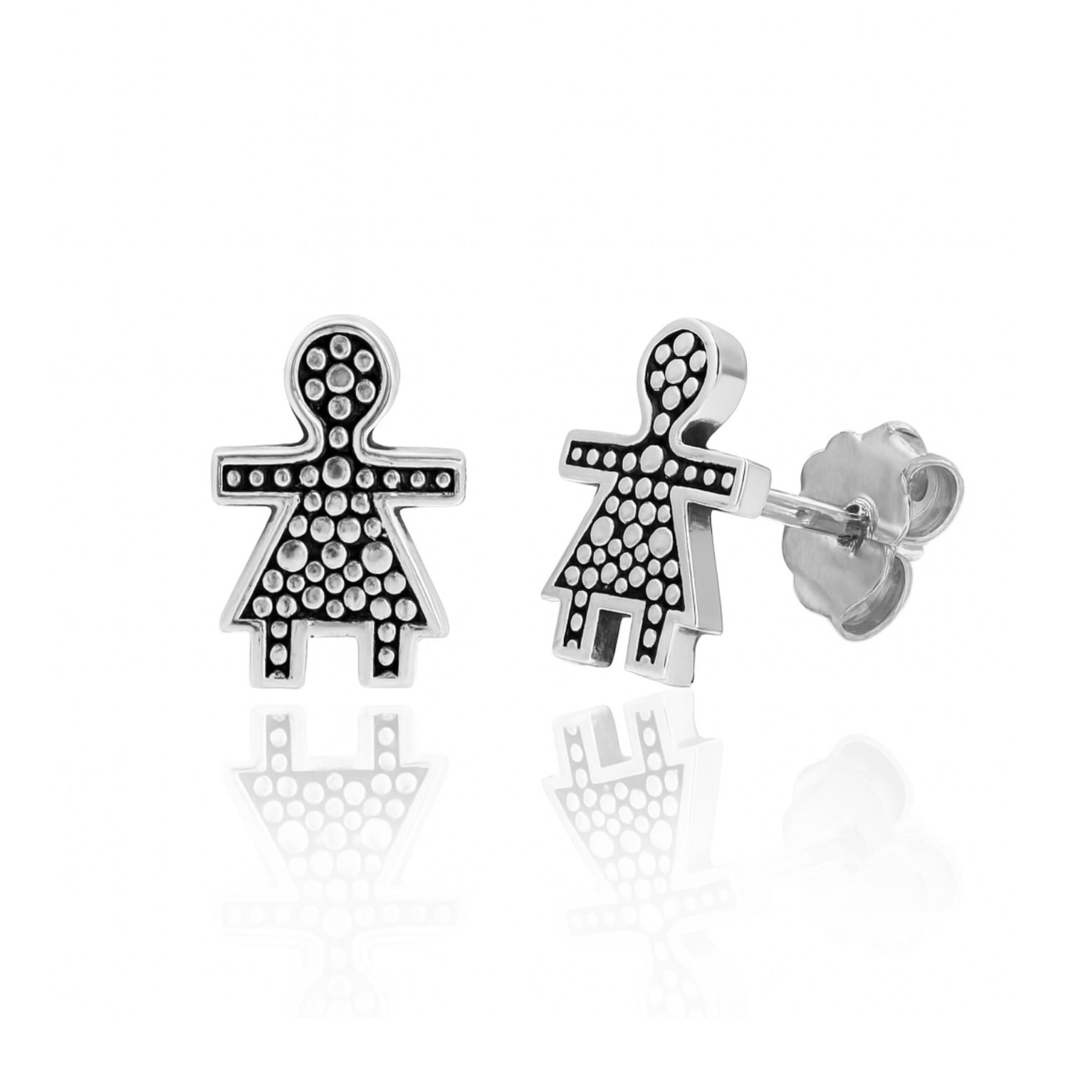 Sterling Silver Girl Stud Earrings – Mother-Daughter Connection – Unaloe Jewellery For Family