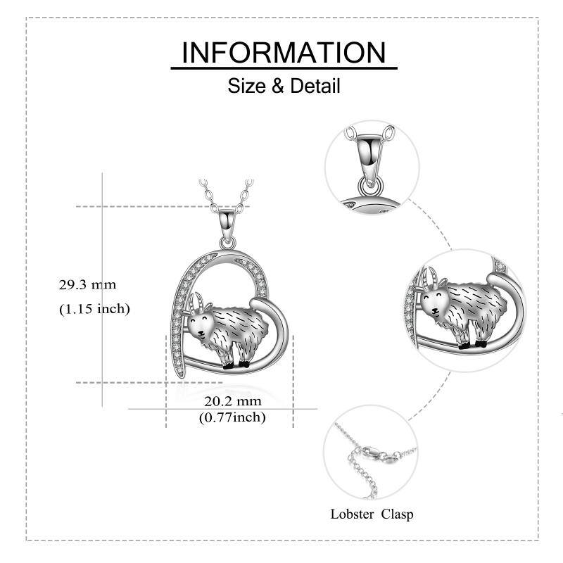 Sterling Silver Cubic Zirconia Goat Pendant Necklace