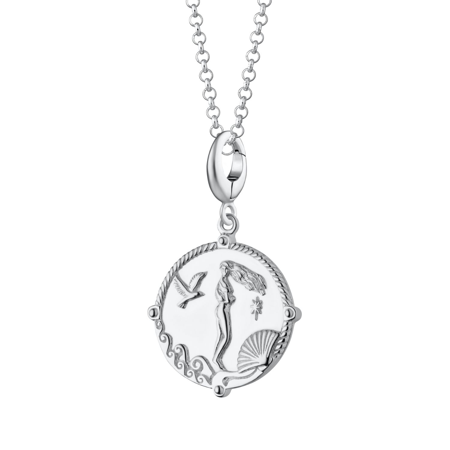 Sterling Silver Goddess Of Love Aphrodite Charm Necklace