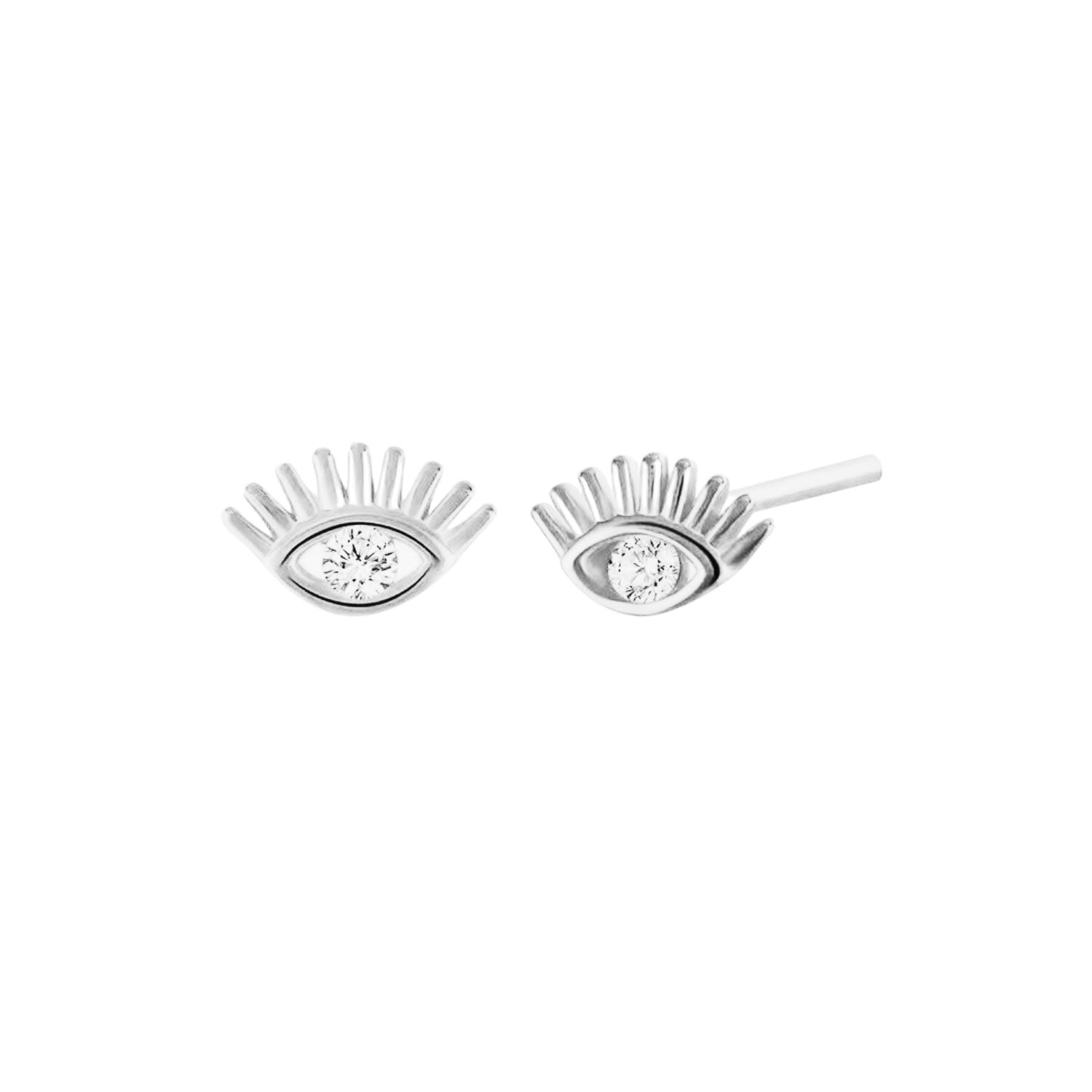 Sterling Silver Eye Stud Earring- Silver