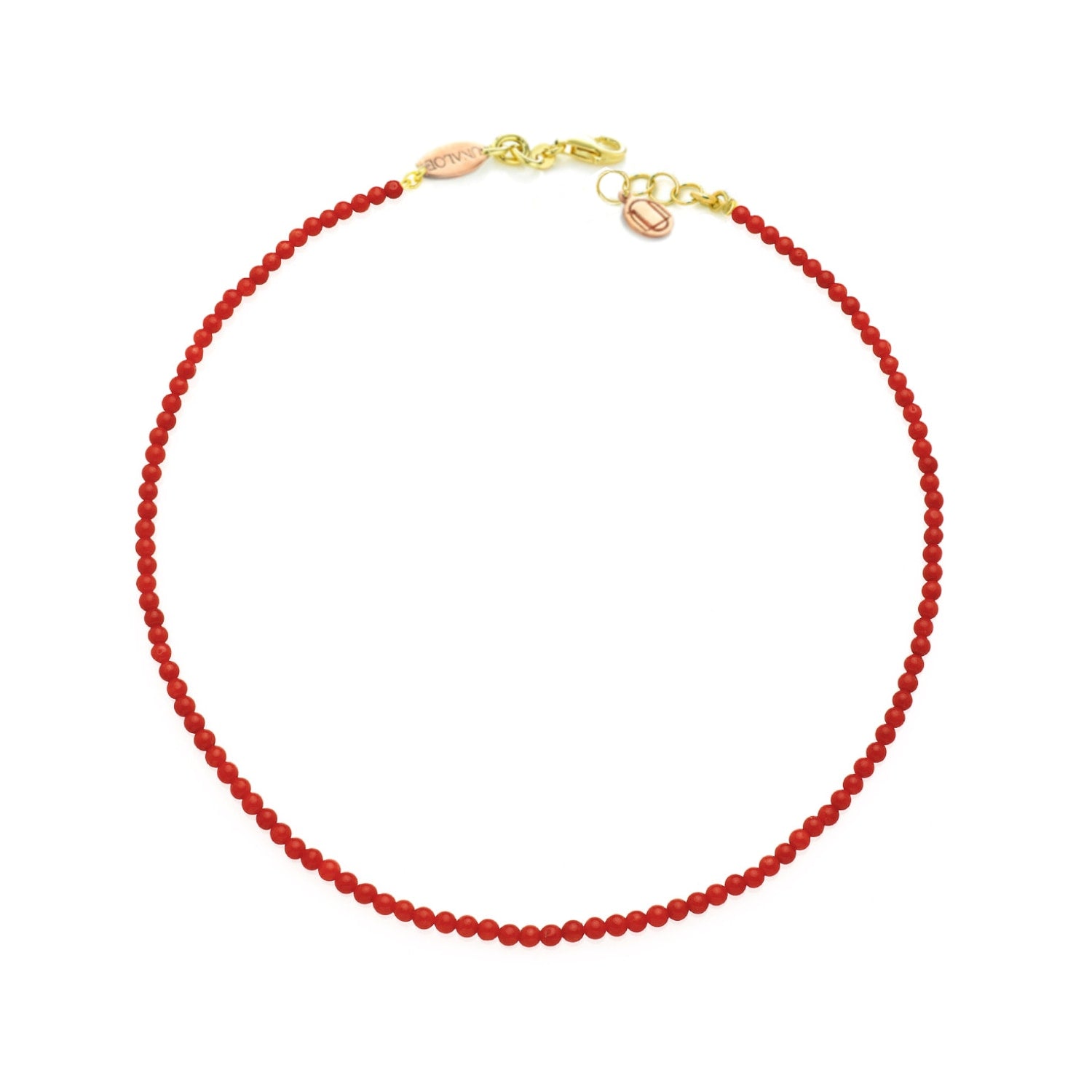 Sterling Silver, Gold-Plated, Necklace With Natural Coral Discreet Elegance