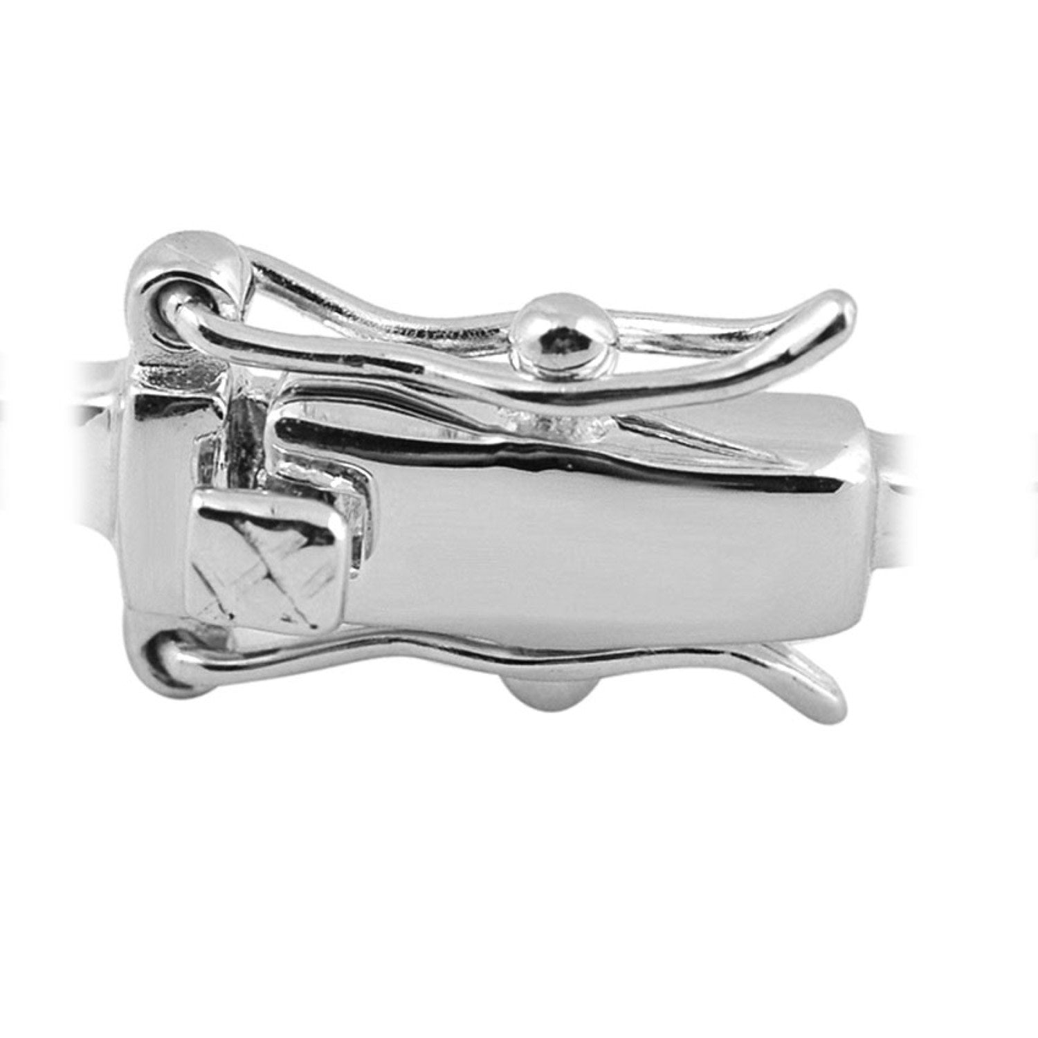 Sterling Silver White Gold Plated With Light Blue Cubic Zirconia Oval Tennis Style Bracelet