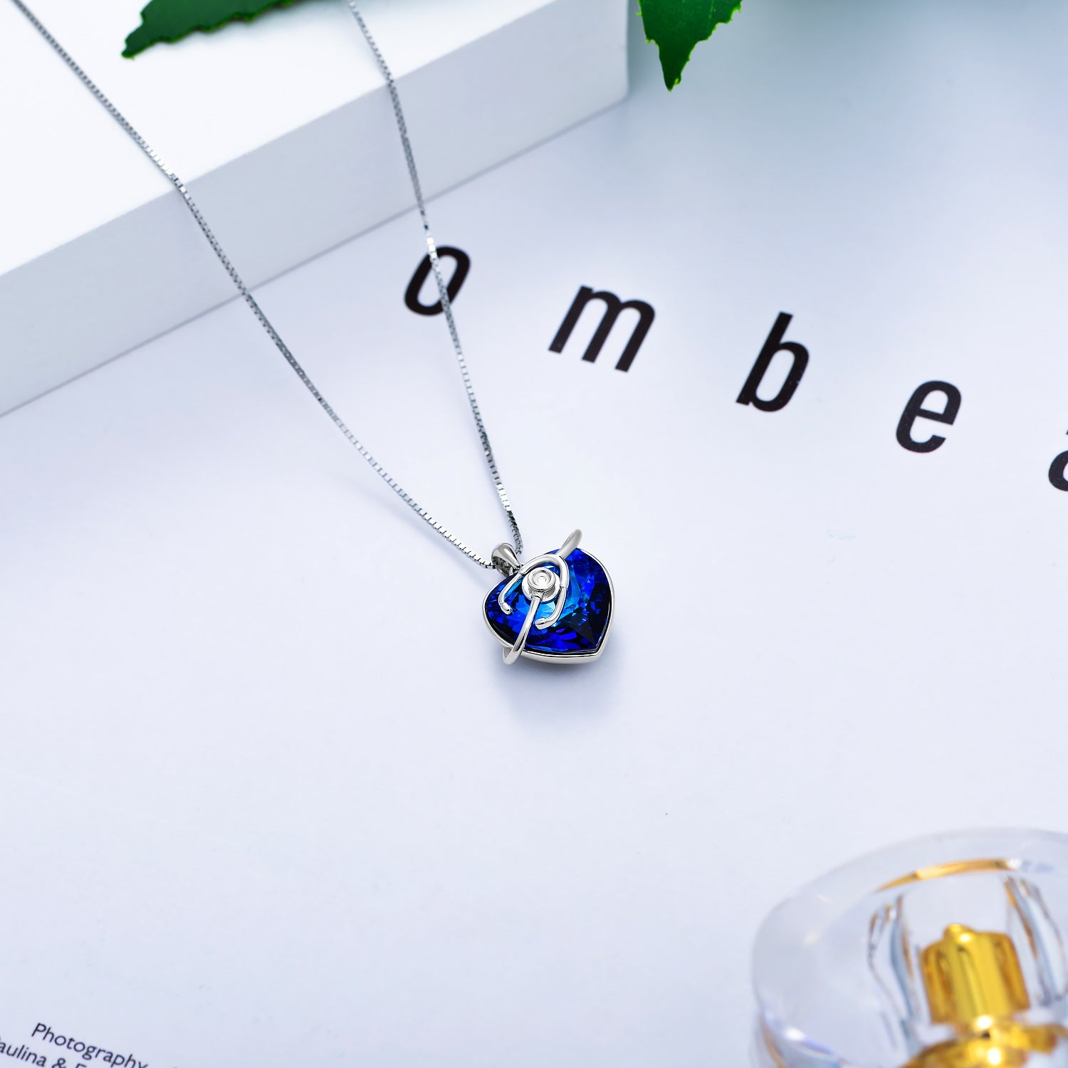 Sterling Silver Heart Crystal Pendant Necklace