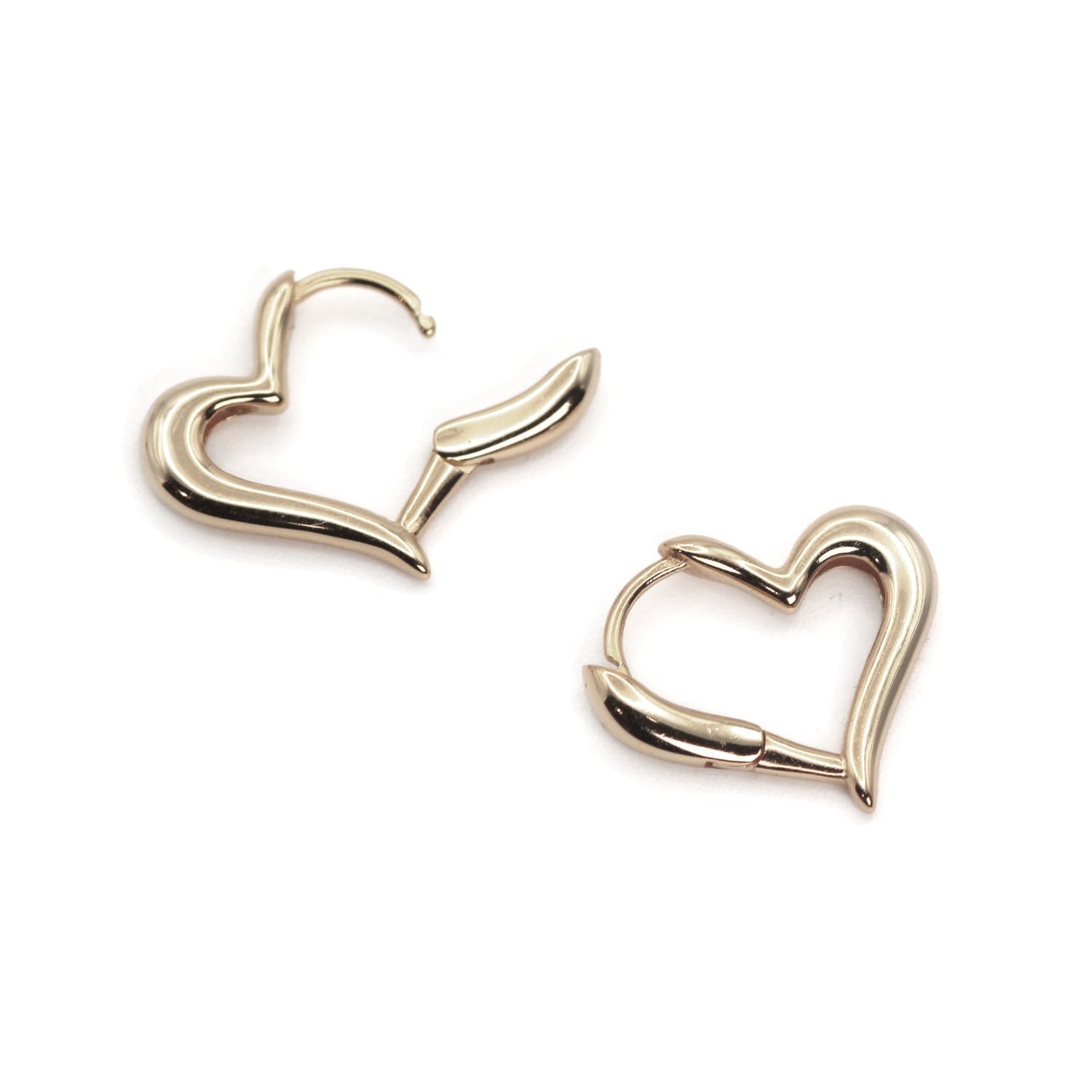 Sterling Silver Heart Hoop Earrings