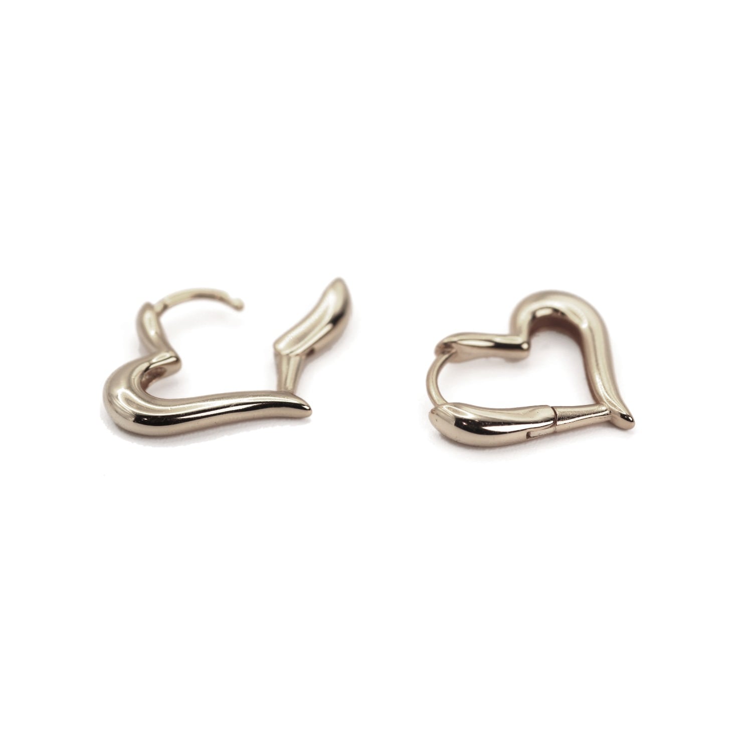 Sterling Silver Heart Hoop Earrings