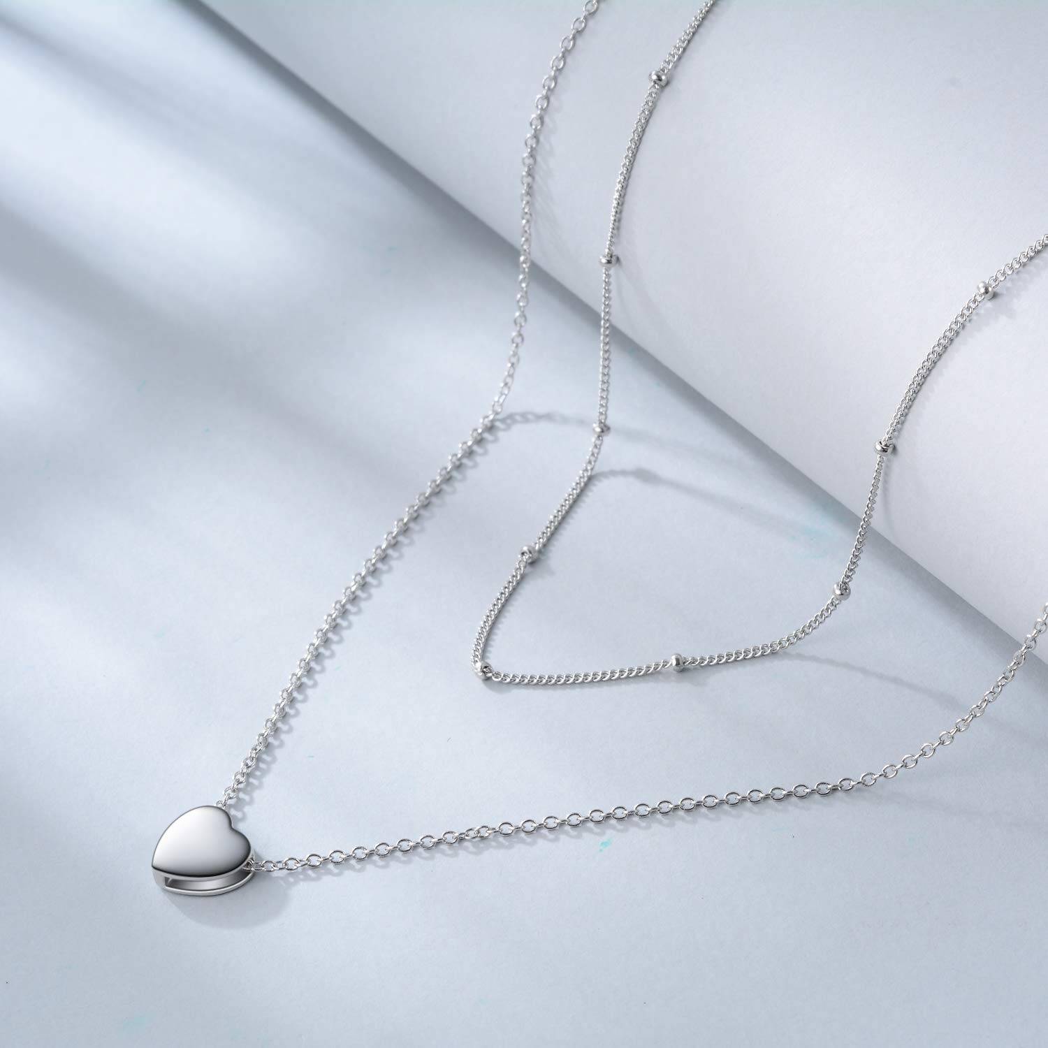 Sterling Silver Heart Layered Necklace
