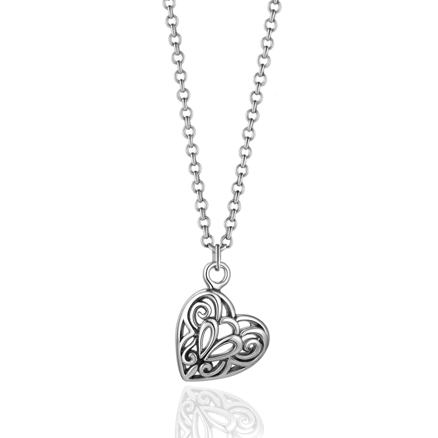 Sterling Silver Heart Necklace - Fashion Jewelry For Women