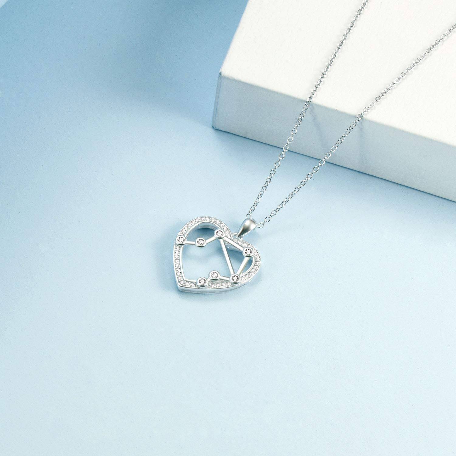 Sterling Silver Cubic Zirconia Heart Pendant Necklace