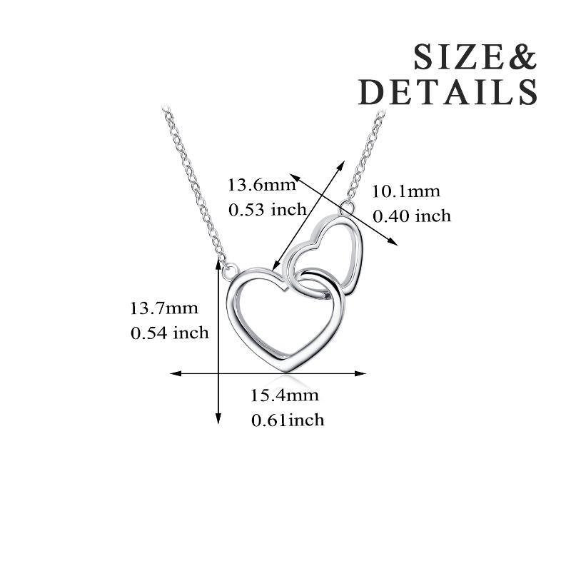 Sterling Silver Heart With Heart Pendant Necklace For Women
