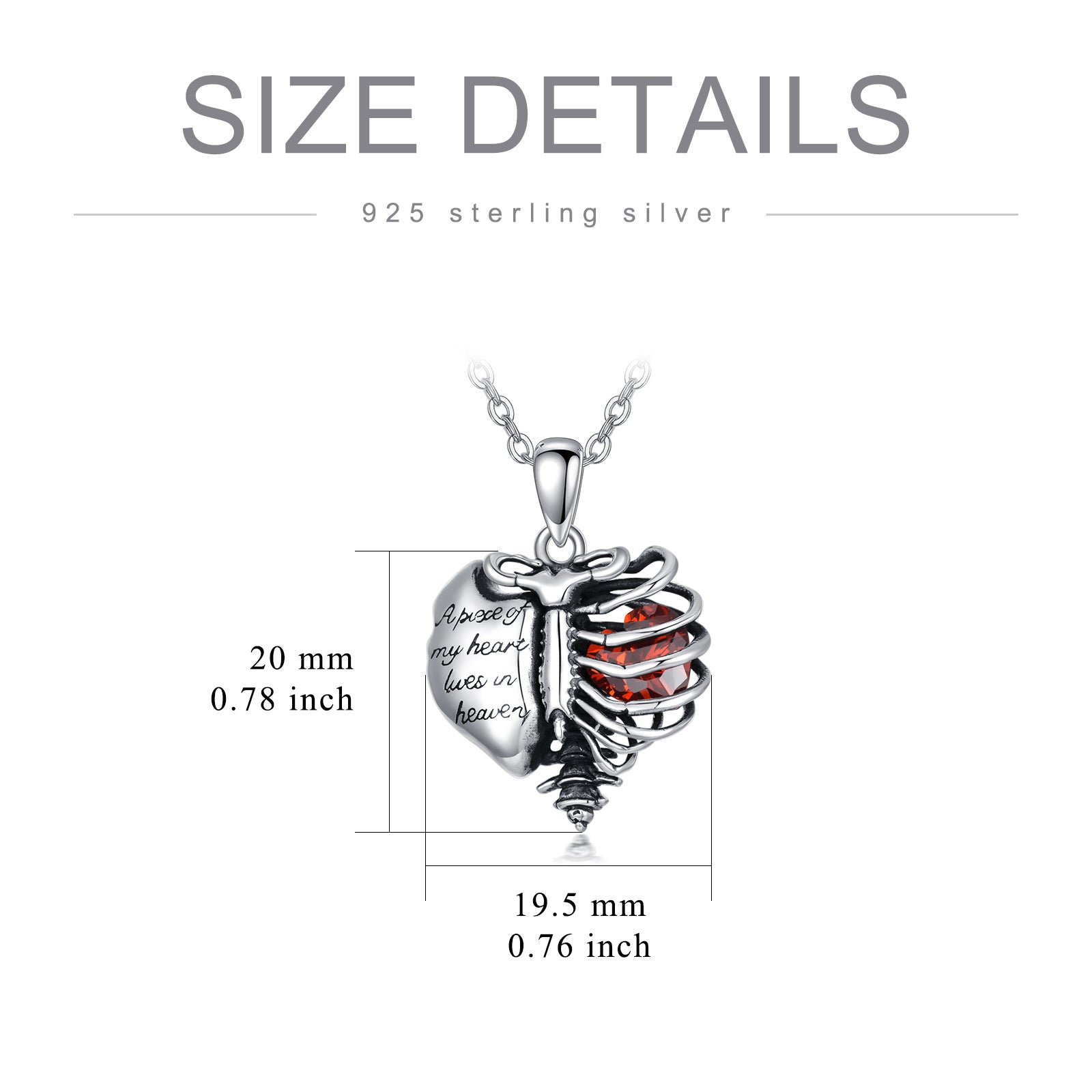 Sterling Silver Cubic Zirconia Heart Urn Necklace for Ashes with Engraved Word