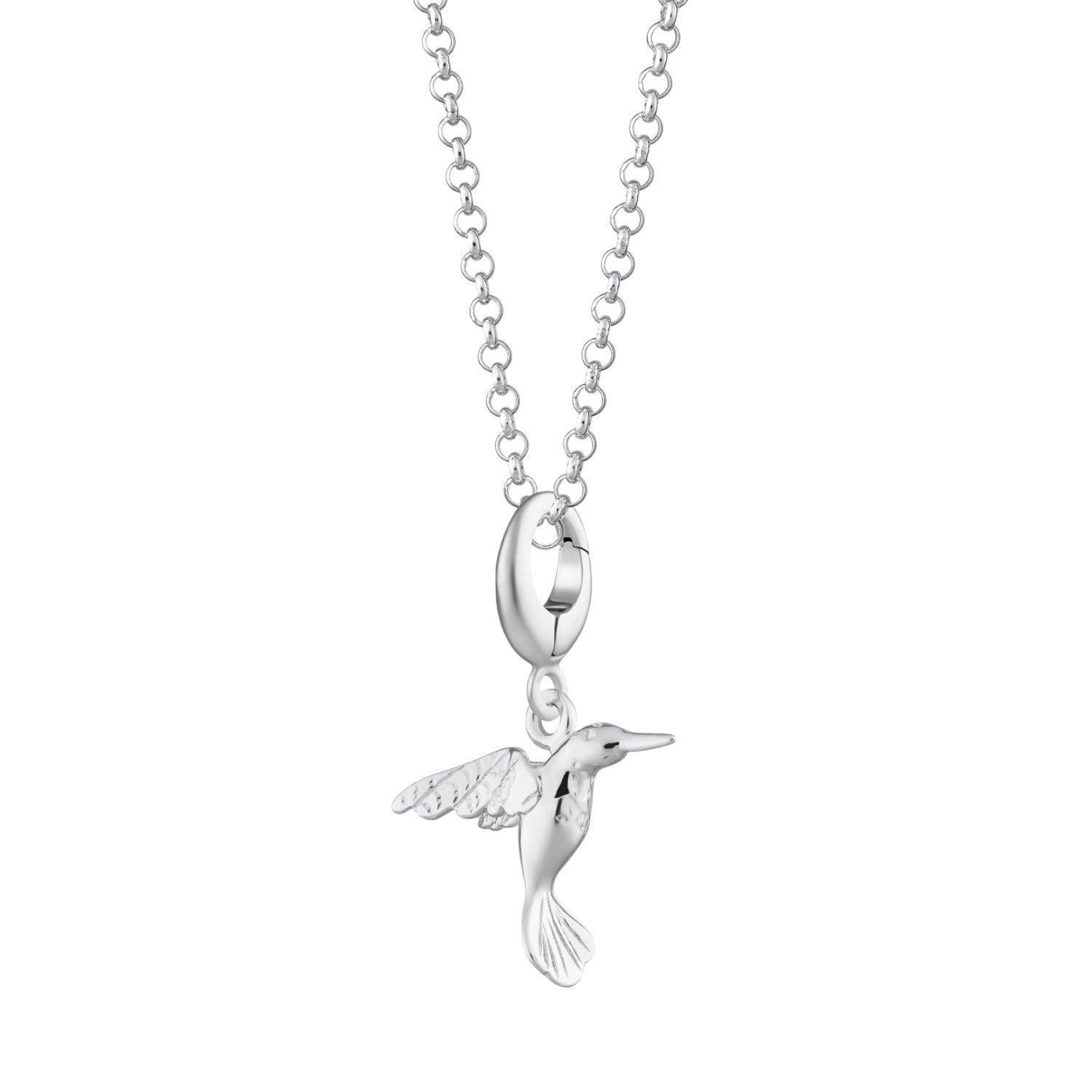 Sterling Silver Hummingbird Charm Necklace